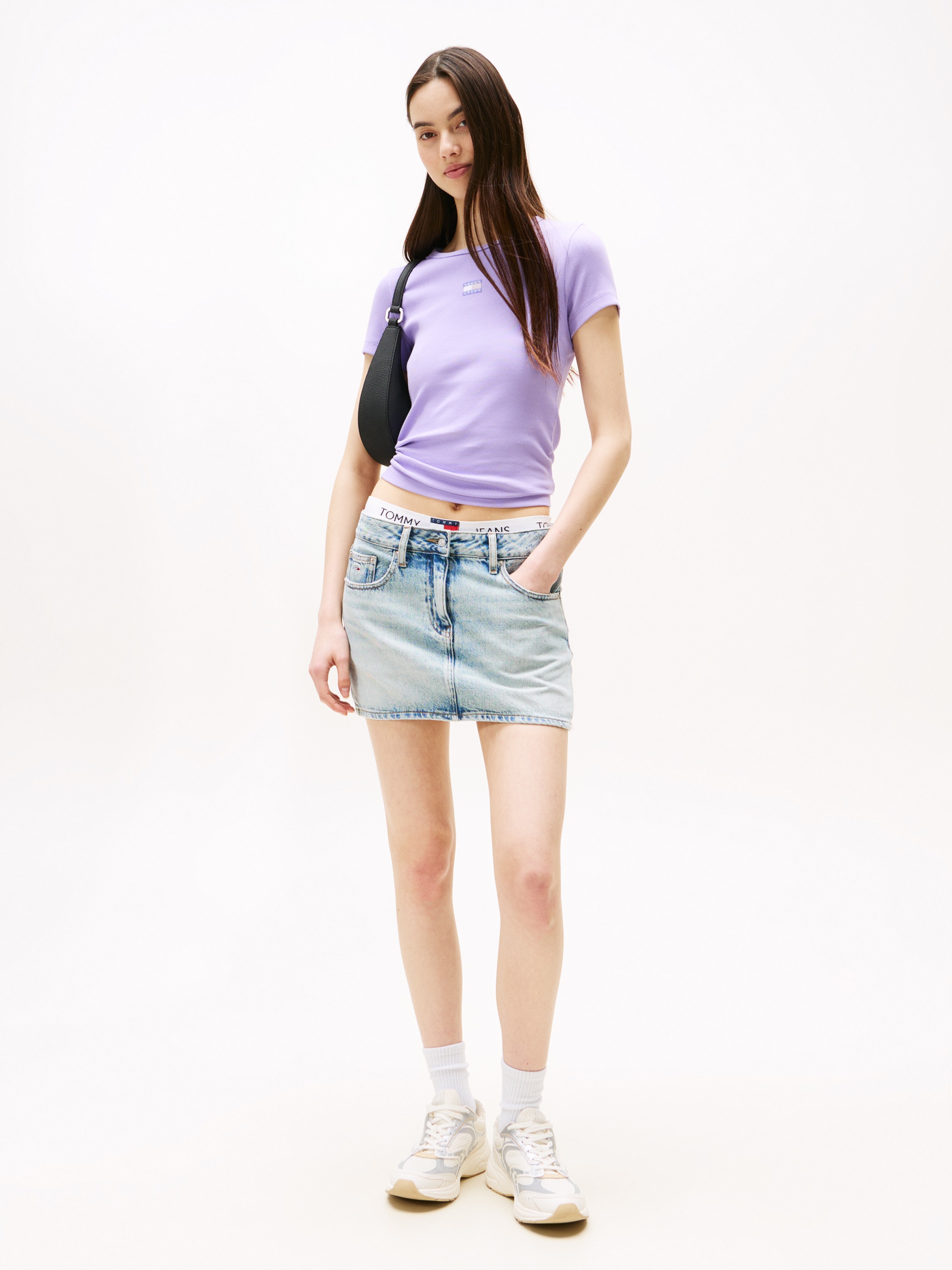 Tommy Jeans T-Shirt "TJW SLIM BADGE RIB TEE", in Rippoptik günstig online kaufen