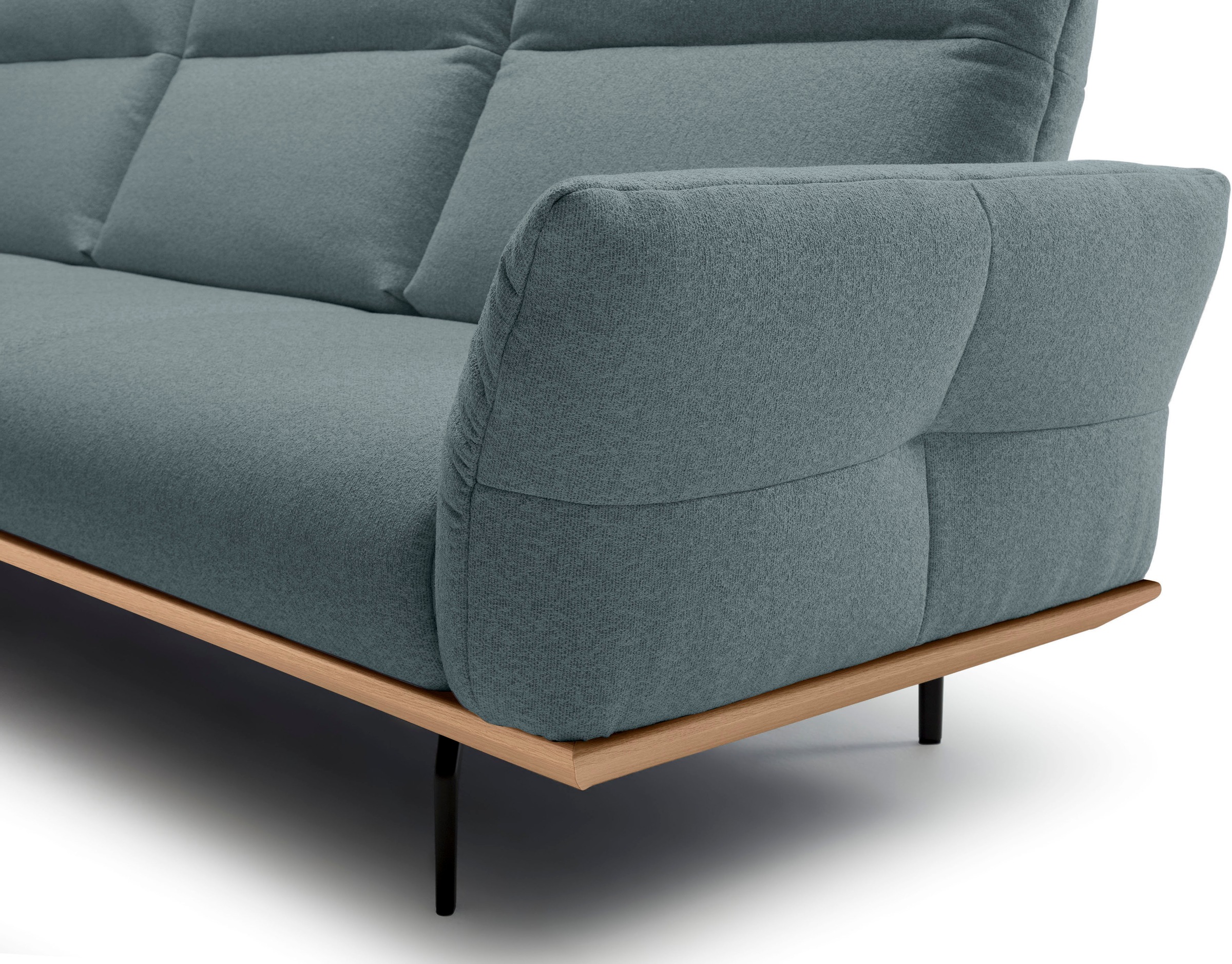 Creation BY ROLF BENZ Ecksofa »CR.460«, Sockel in Eiche, Alugussfüße in umbragrau, Breite 298 cm