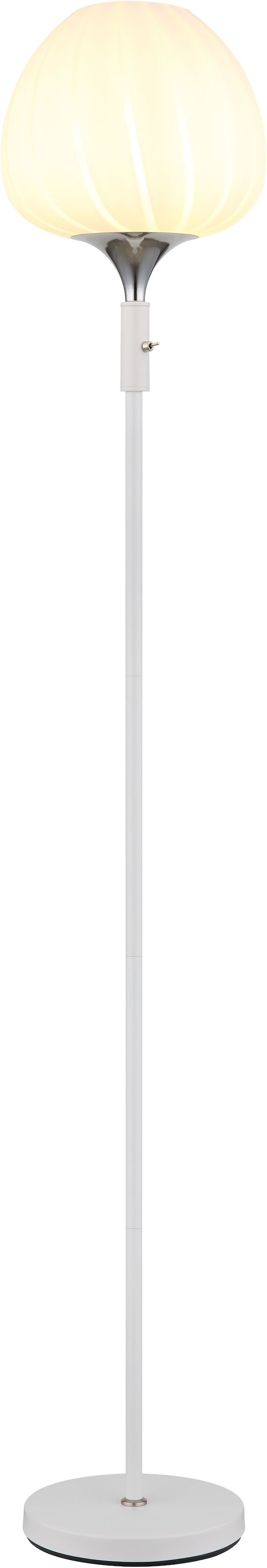 GLOBO LIGHTING Stehlampe »MAXY«, Leuchtmittel E27 | ohne Leuchtmittel, Stehleuchte/Glas opal/Glas Dekorillen/weiß/Wohnzimmer/Schlafzimmer