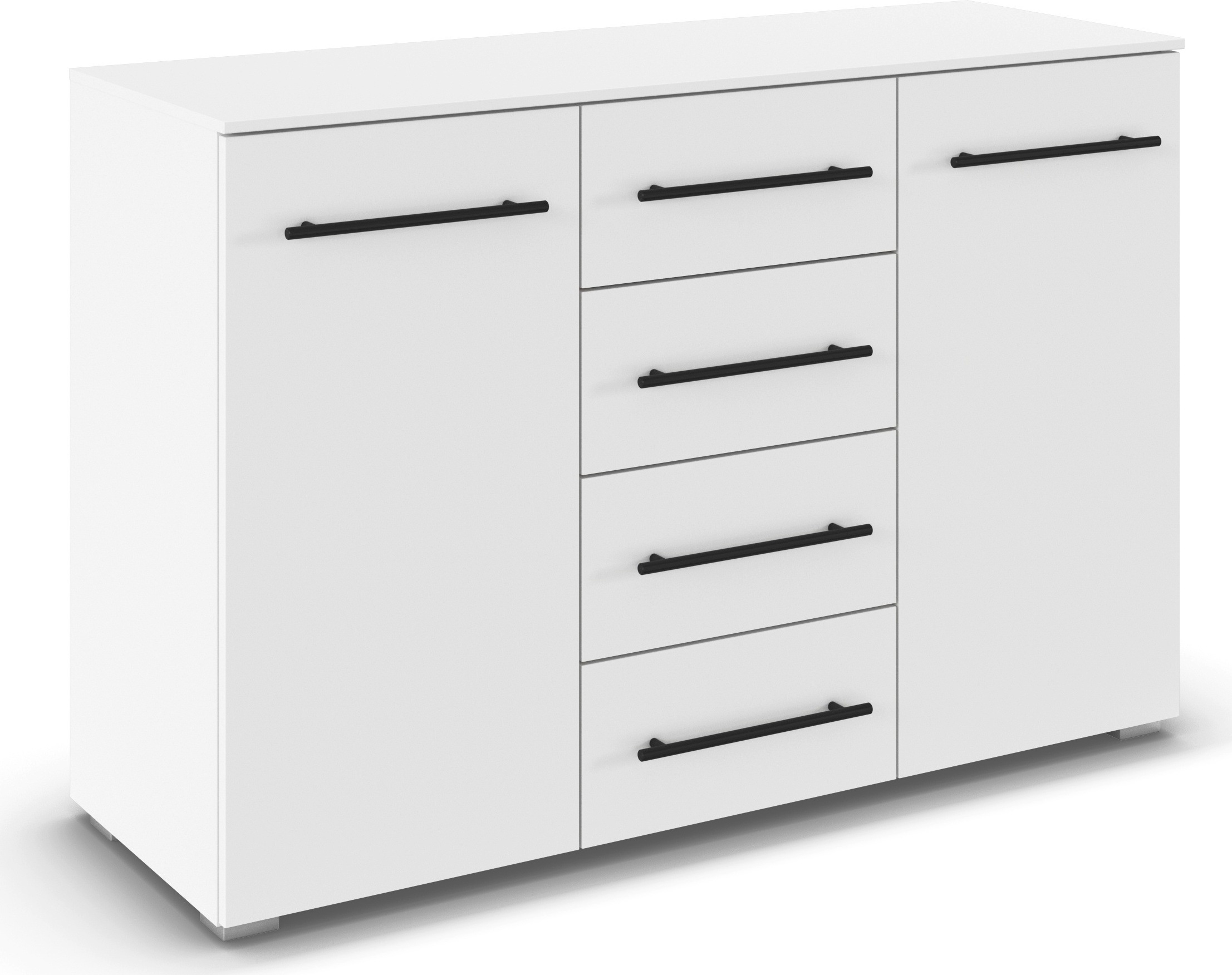 OTTO home Kombikommode "Highboard Sideboard Schubladenkommode Kommode Schlafzimmer AVOLA" Breite 120 cm inkl. SOFT-CLOSE-FUNKTION mit Dekorfront, vier große Schubladen und 2 Türen, mit 4 Einlegeböden MADE IN GERMANY