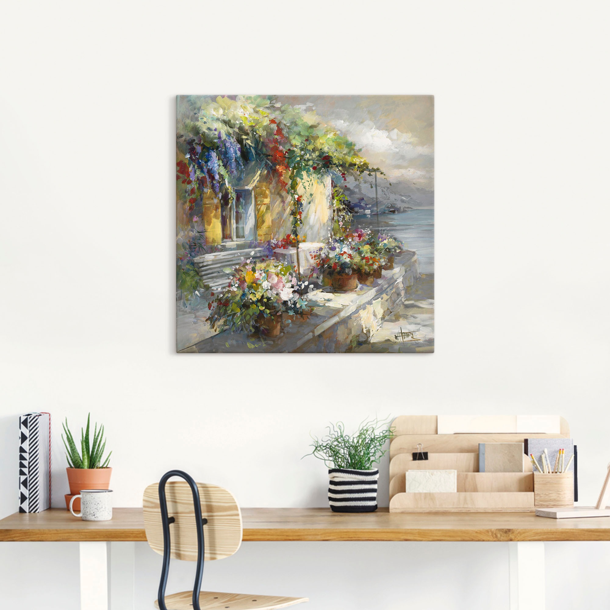 Artland Leinwandbild "Veranda am See" Garten 1 Stk. tlg. auf Holzrahmen ges günstig online kaufen