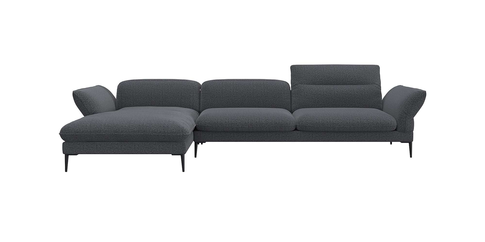 FLEXLUX Ecksofa »Salino, Funktionssofa mit Recamiere, Relaxsofa, Ecksofa«, Sofa mit Arm- und Kopfteil-Verstellungen, Kaltschaum & Stahl-Wellen