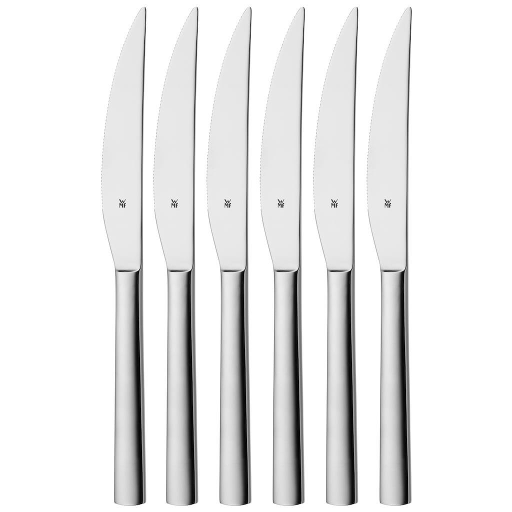 WMF Steakmesser »Nuova«, (Set, 6 tlg.), solide Monobloc Steakmesser