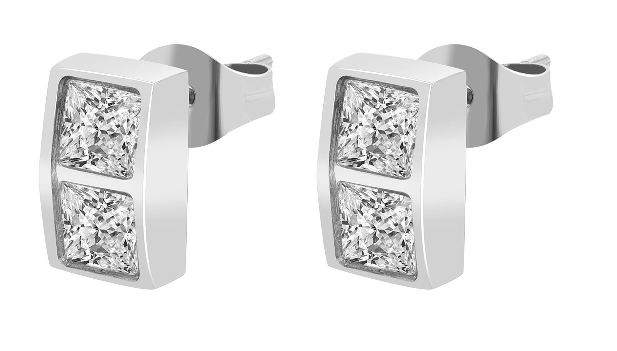 Adelia´s Paar Ohrhänger "Ohrringe – Ohrstecker aus Edelstahl mit Strass Steinchen" Ideal als Geschenk für besondere Anlässe