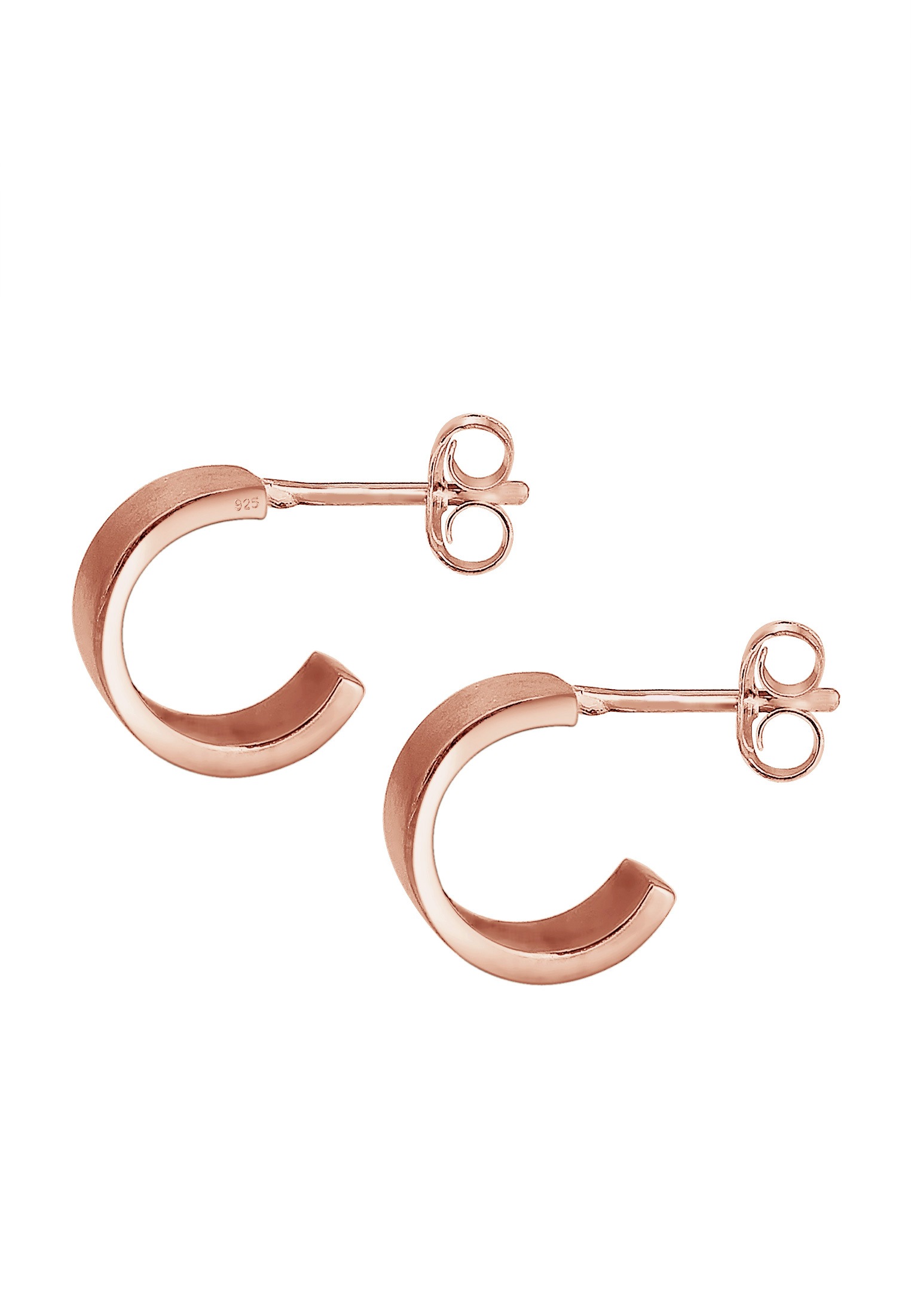 Elli Paar Creolen »Ohrstecker Halbcreolen Matt Modern 925 Sterling Silver«
