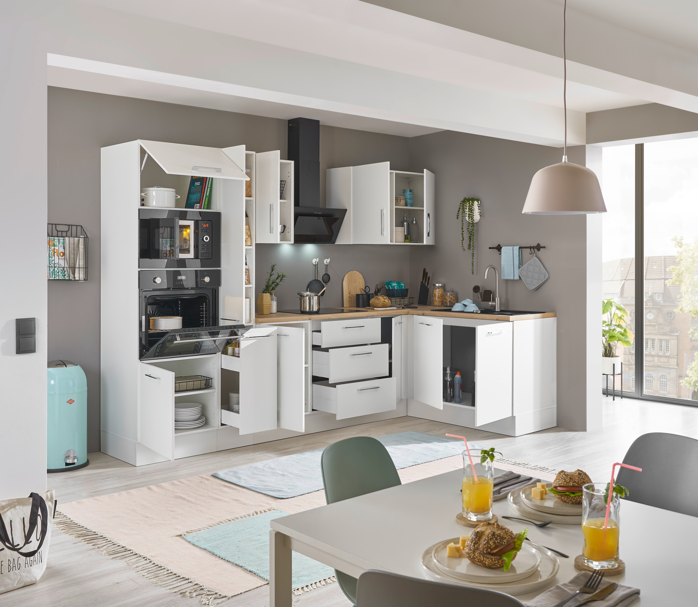 BASIC by Balculina Winkelküche »Turin«, Stellbreite 300x175 cm, wahlweise mit E-Geräten