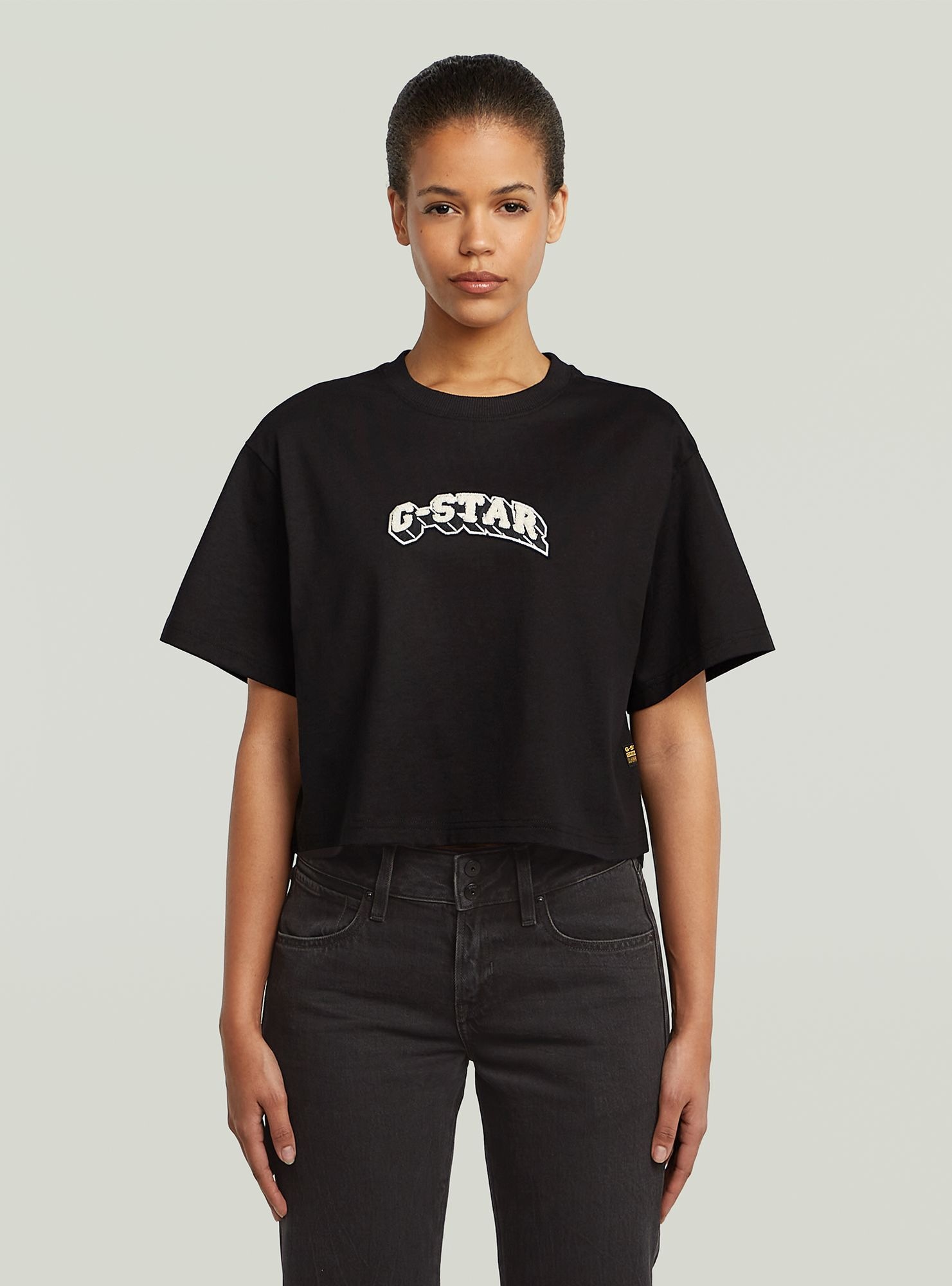 G-STAR T-Shirt "Felt Logo Boxy T-Shirt" günstig online kaufen