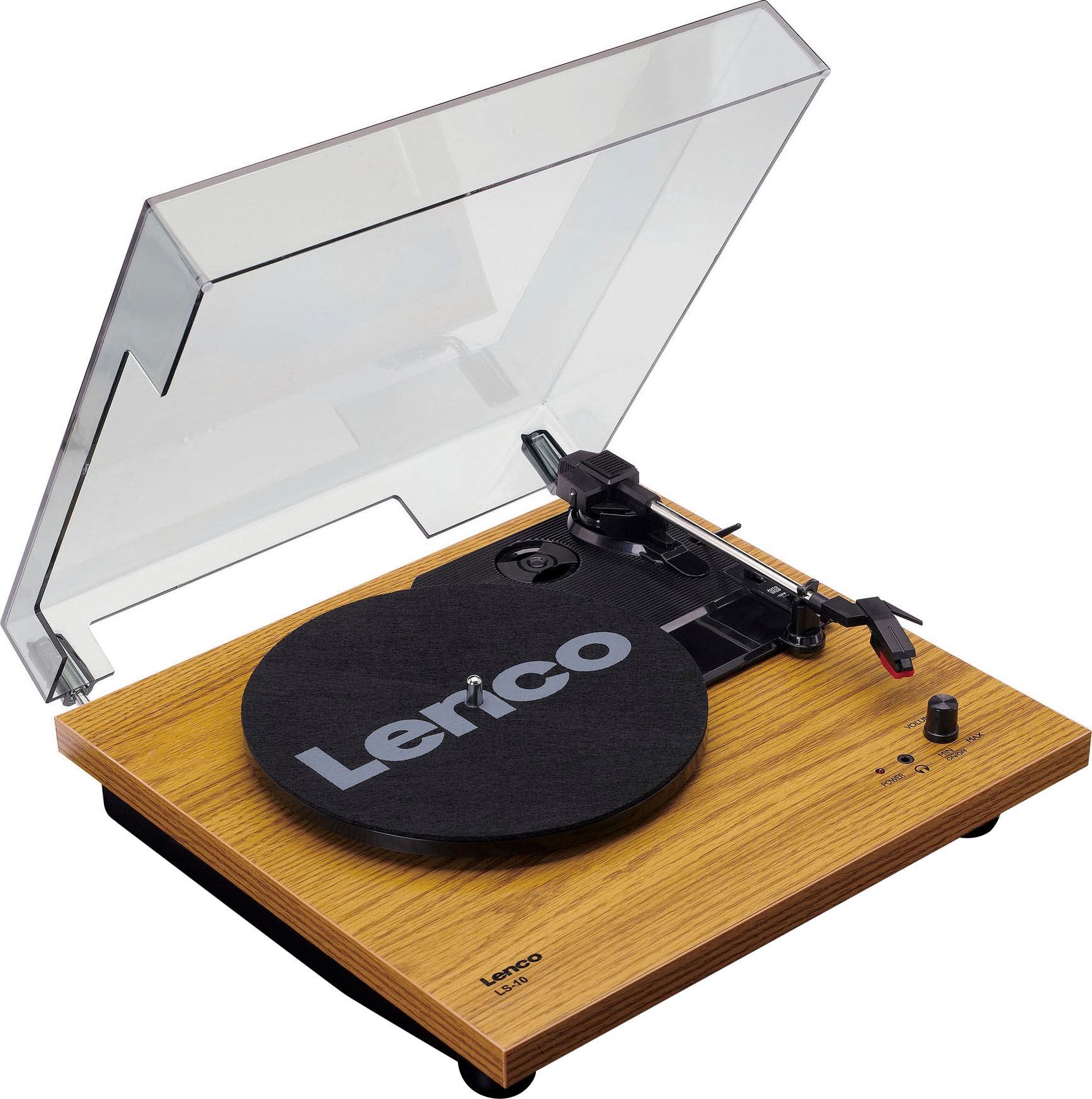 Lenco Plattenspieler »LS-10WD Plattenspieler mit Lautsprechern (Weiß/Holz)«