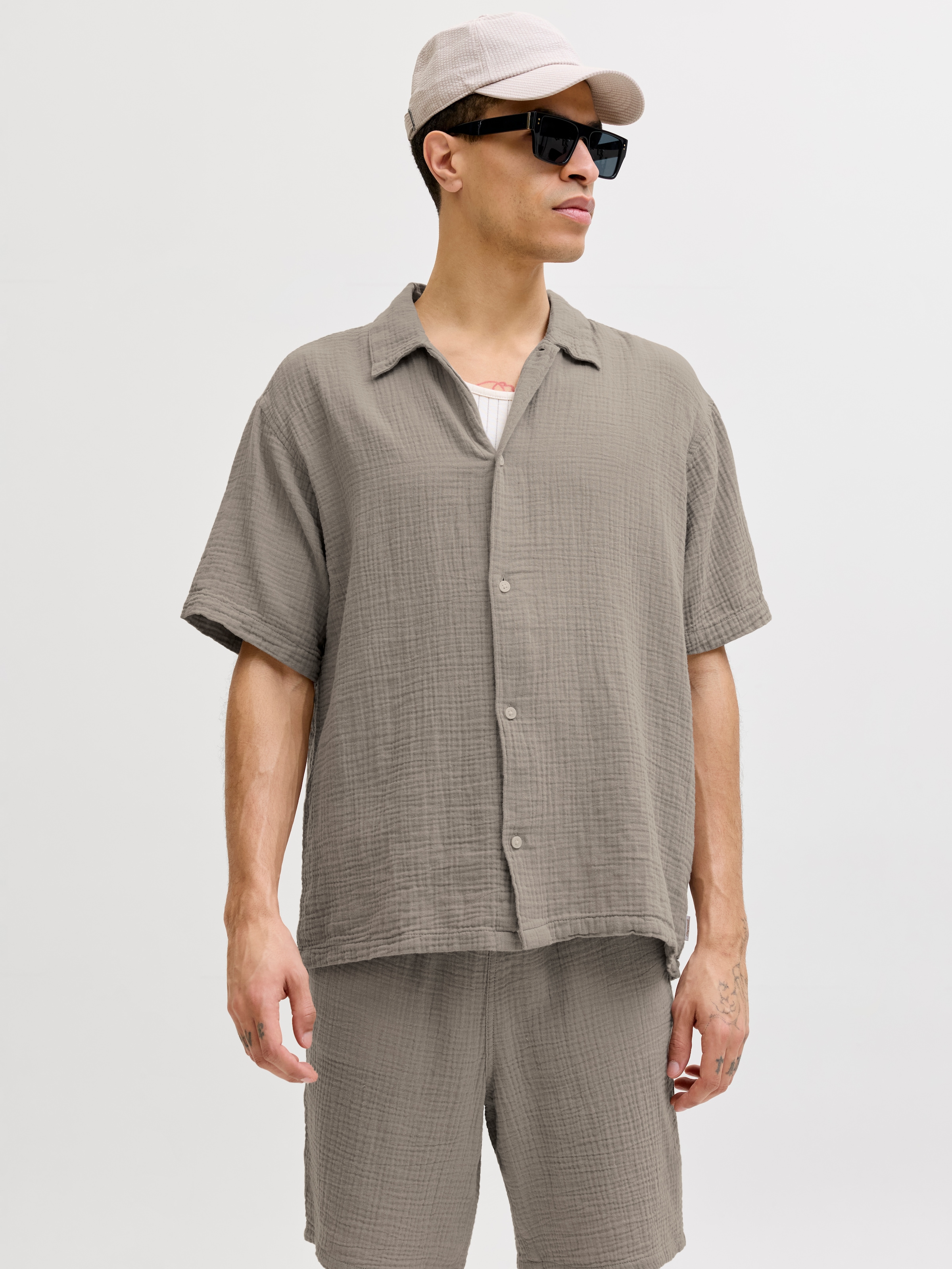 Jack & Jones Kurzarmhemd "JORNANTUCKET DOUBLE CLOTH SHIRT SS EA26" günstig online kaufen