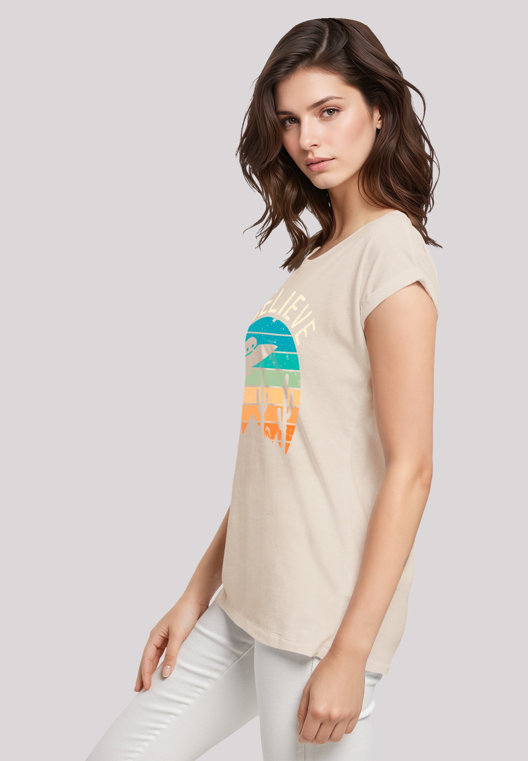 F4NT4STIC T-Shirt »I Believe UFO Alien Sonnenuntergang«, Premium Qualität