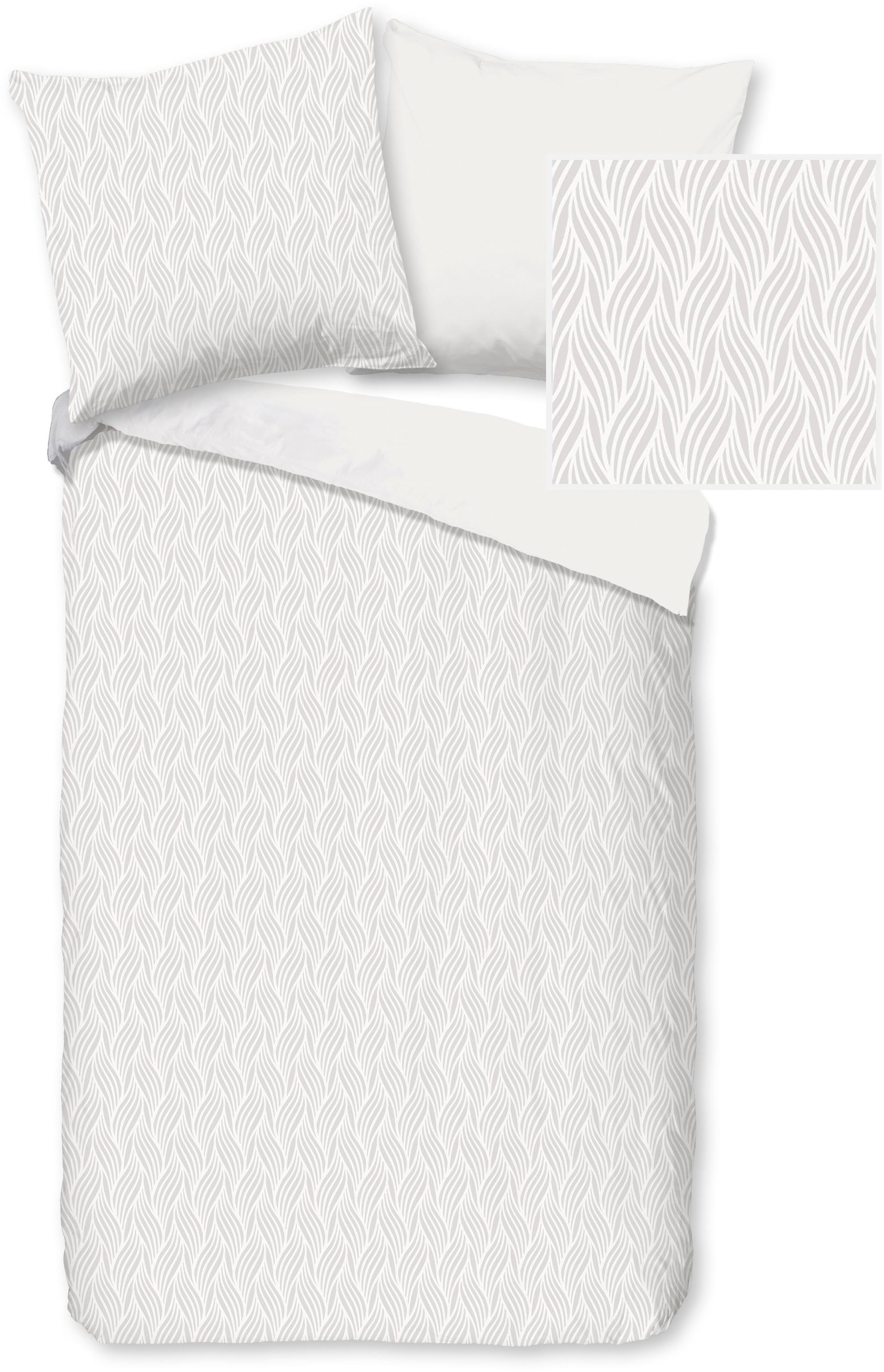 Thumbnail - PURE luxury collection Wendebettwäsche "Noordwijk" 3 Mikrofaser, Pflegeleicht, Reißverschluss, Wende, 3D, uni muster, we...