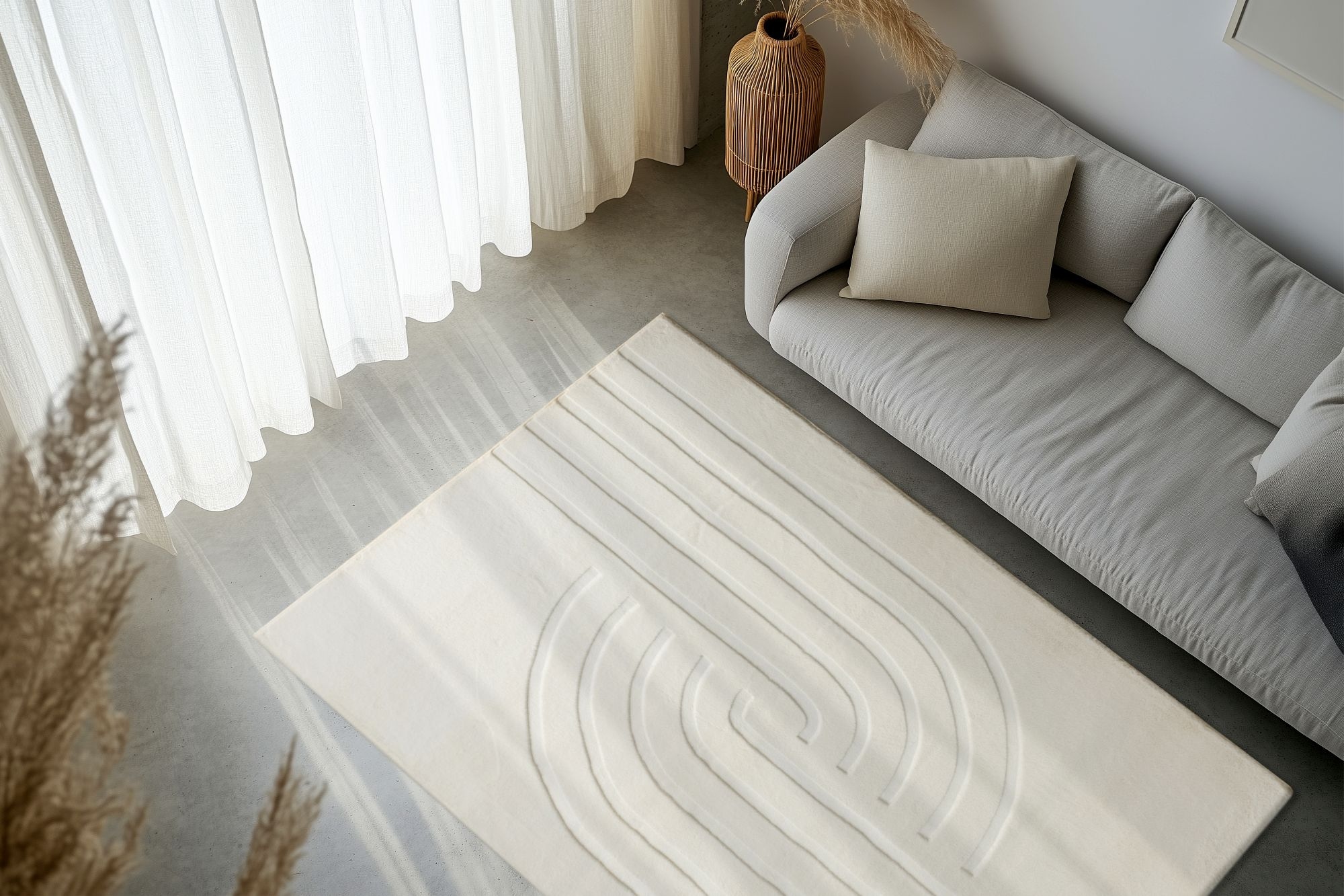 Obsession Teppich »Zen Deluxe 700«, rechteckig, 22 mm Höhe, Uni Farben, modernes Design, Hoch-Tief Effekt, Wohnzimmer