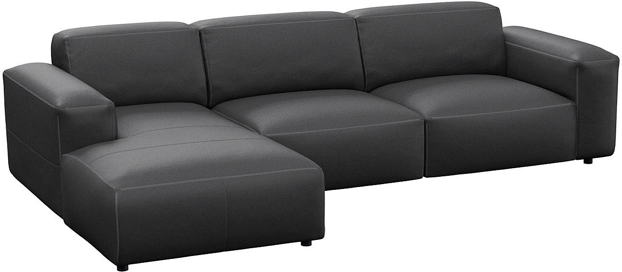 FLEXLUX Ecksofa »Lucera bequem und komfortabel durch hochwertigen Sitzaufbau, L.Form«, modern & anschmiegsam, Kaltschaum, Stahl-Wellenunterfederung