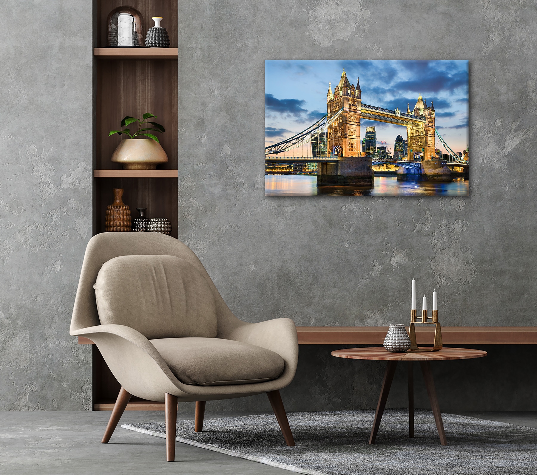 Bönninghoff Leinwandbild »Wandbild TOWER BRIDGE 60x90 cm – Leinwandbild Keilrahmen Deko modern« Brücken | Gebäude | Großbritannien | London | Skyline | Stadt | Städte 1 Stk. tlg. auf Keilrahmen gespannt
