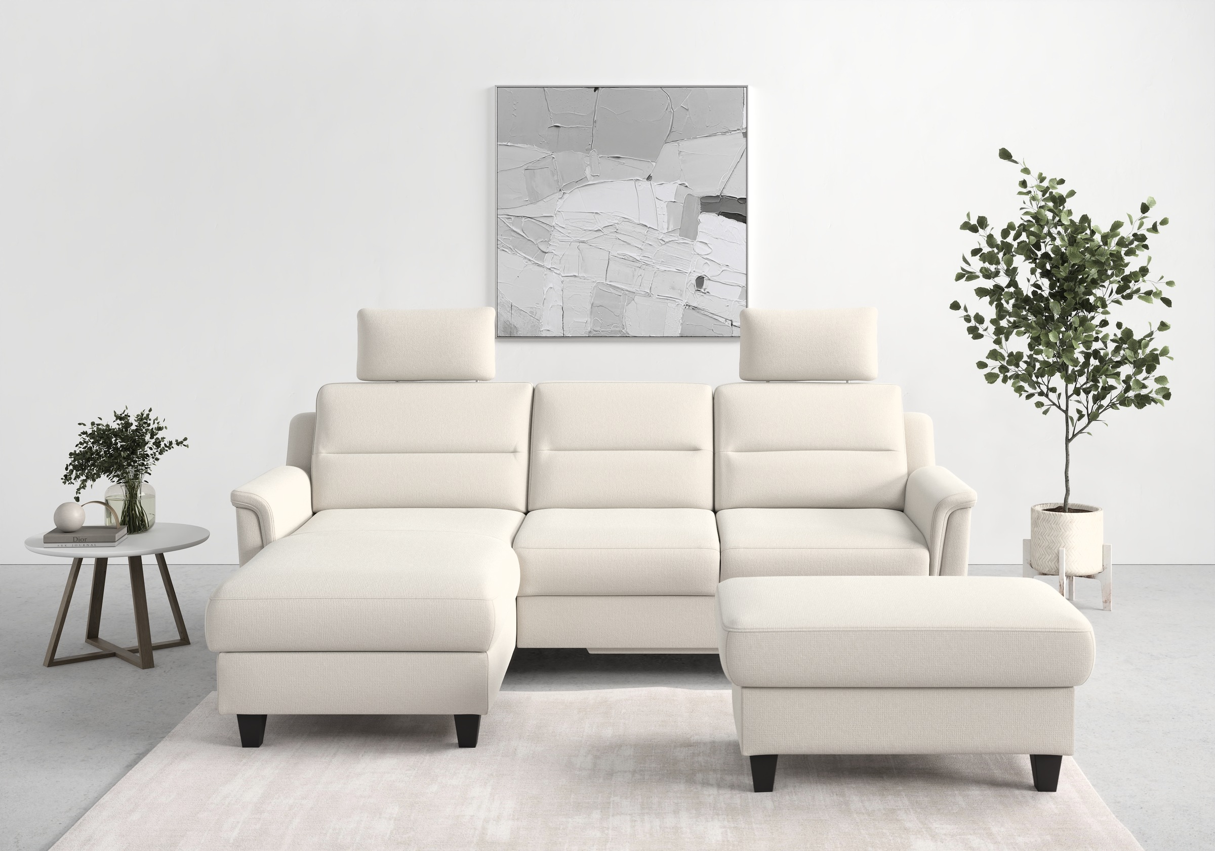 sit&more Ecksofa "Farö L-Form" inklusive Federkern, wahlweise mit Schlaffunktion und Bettkasten