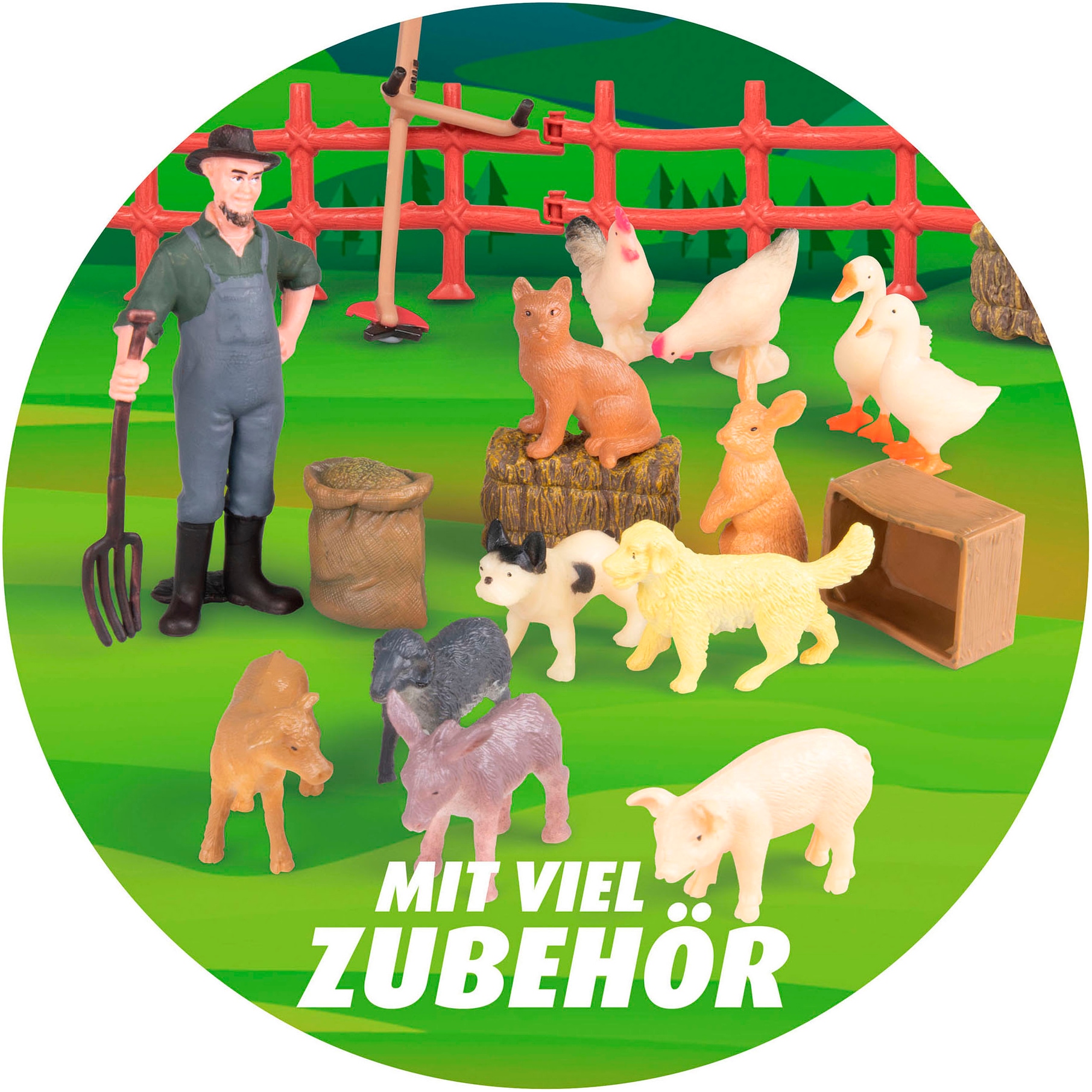 Revell® Spielzeug-Adventskalender »Bauernhofabenteuer, mit RC Traktor Claas Axion 960 zum Selberbauen«, ab 6 Jahren, inklusive Bauernhoftieren und -zubehör