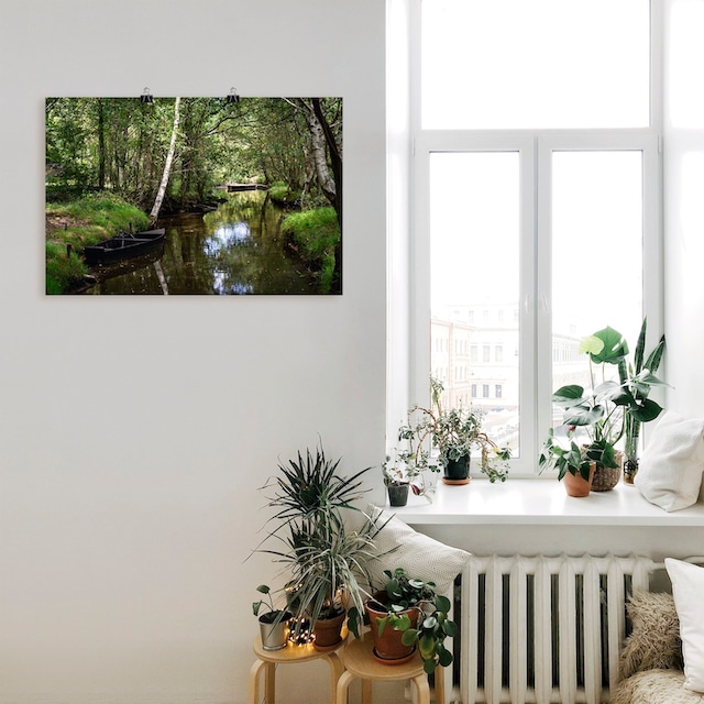 Waldbilder, Größen Artland versch. St.), Wandaufkleber Wandbild oder (1 kaufen als »Romantische Leinwandbild, BAUR Alubild, in Poster | Flusslandschaft Frankreich«,