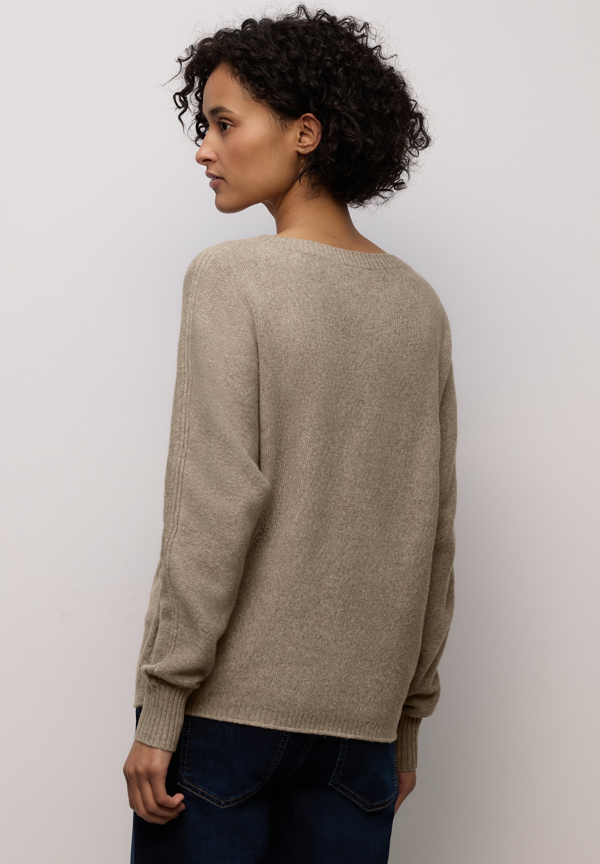 STREET ONE Strickpullover mit Materialmix günstig online kaufen