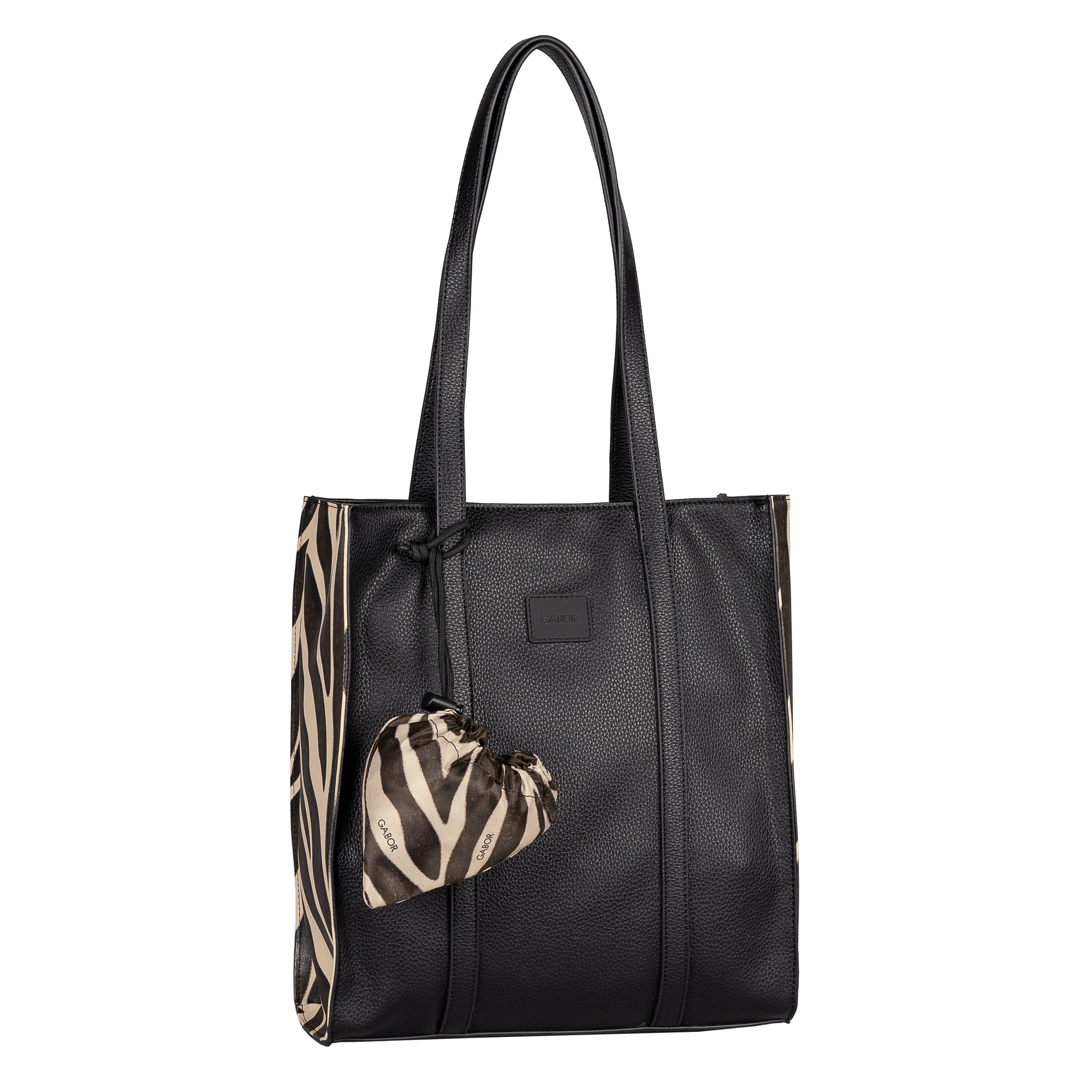 Gabor Shopper "Elfie Luxe" Damen Handtasche mit Leopardenoptik mit Pouch-Anhänger