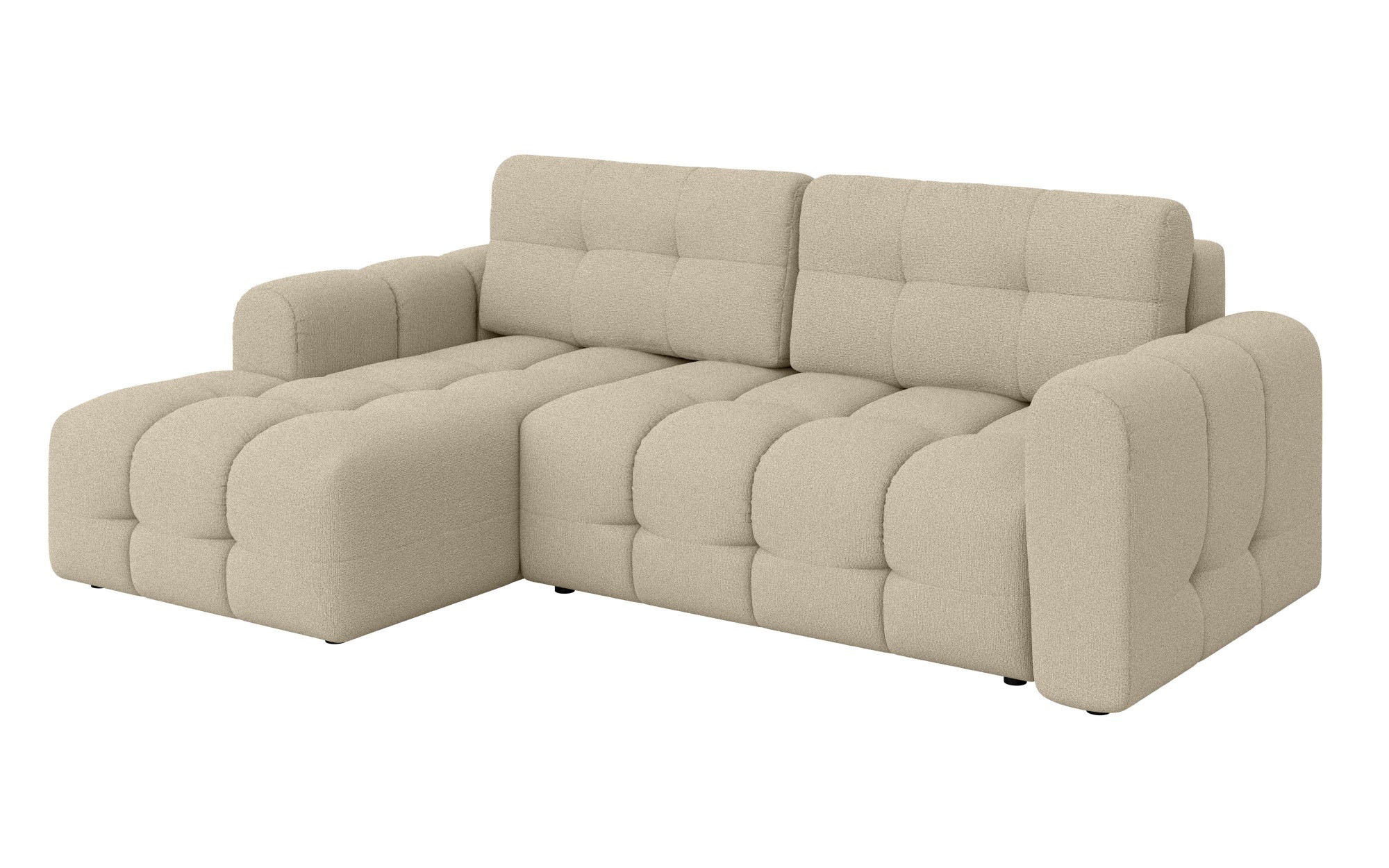 INOSIGN Ecksofa »Manilla, wahlweise mit Bettfunktion, B/T/H 265/170/91 cm«, L-Form mit Recamiere rechts/links bestellbar, Wellenunterfederung