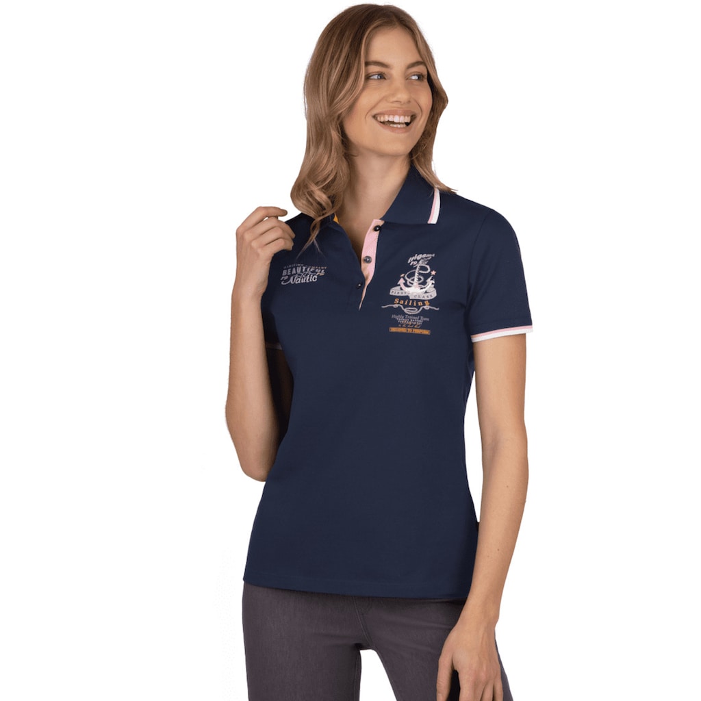 Trigema Poloshirt »TRIGEMA Damen Poloshirt mit maritimem Aufdruck«