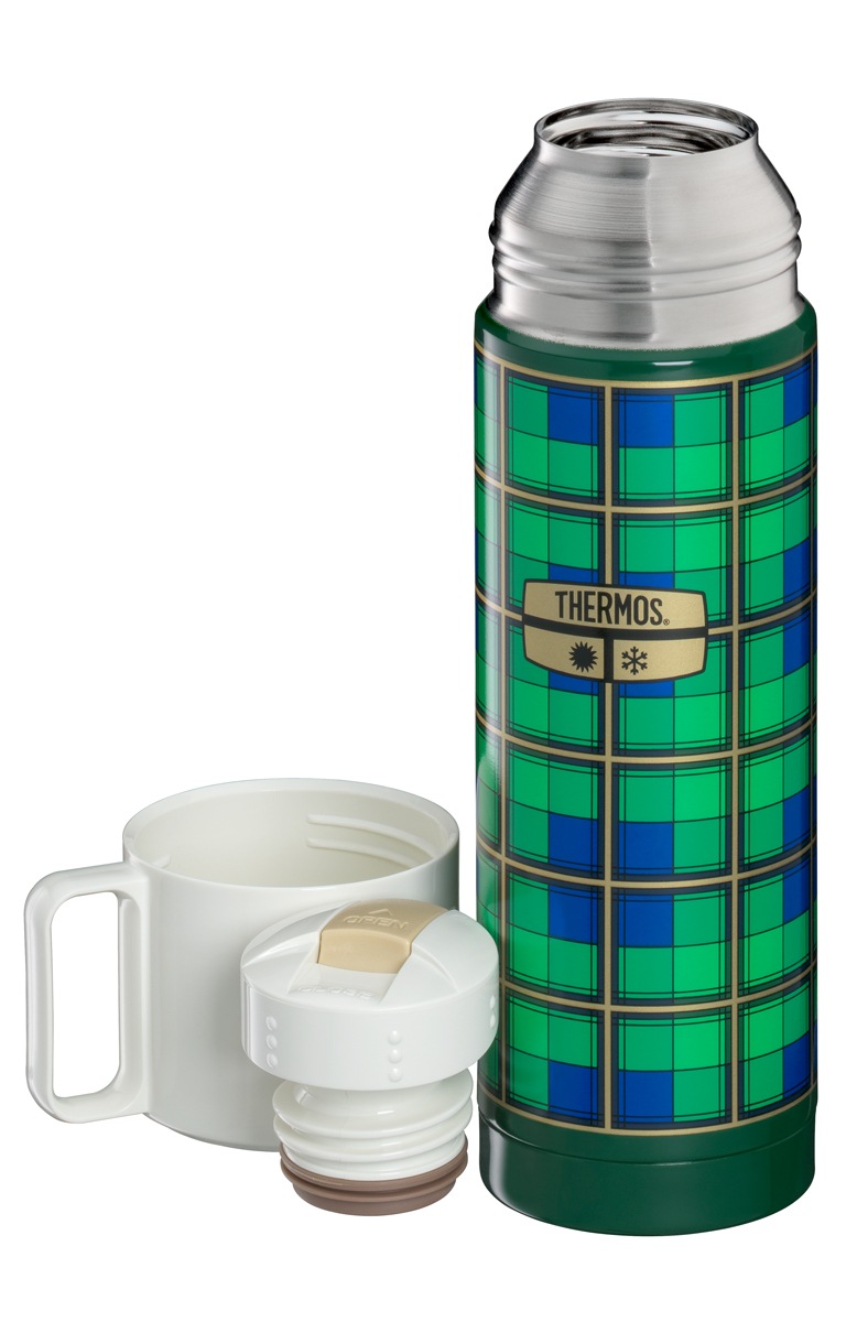 THERMOS Isolierflasche »REVIVAL BEVERAGE BOTTLE, Edelstahlkörper, spülmaschinenfest« 0,5l, 18h heiß & 24h kalt, mit Push Button Lid & Trinkbecher mit Griff