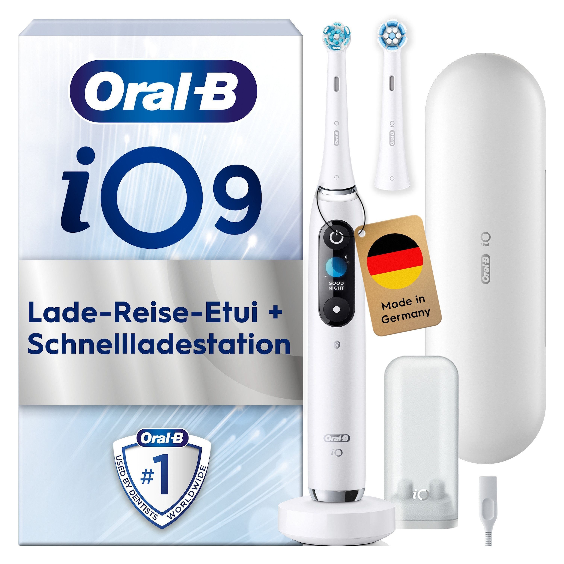 Oral-B Elektrische Zahnbürste »Oral-B iO Series 9« 2 Stk. Aufsteckbürsten 7 Putzmodi für Zahnpflege, 3D-Analyse, Farbdisplay & Lade-Reiseetui