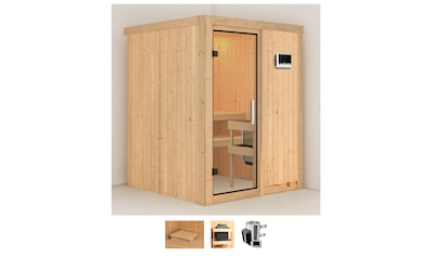 Sauna »Milaja«, (Set), 3,6-kW-Plug & Play Ofen mit externer Steuerung