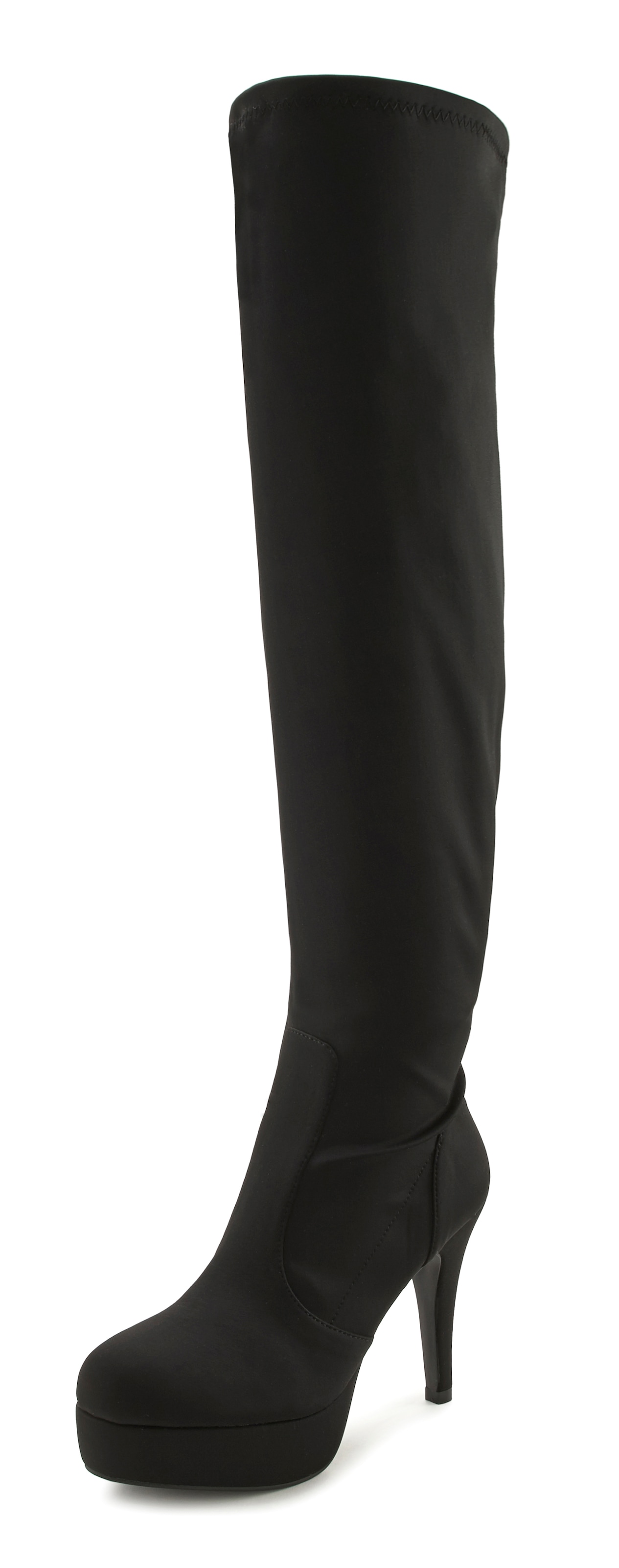 Overkneestiefel, mit langem Schaft, Plateau und Reißverschluss, High-Heel Stiefelette