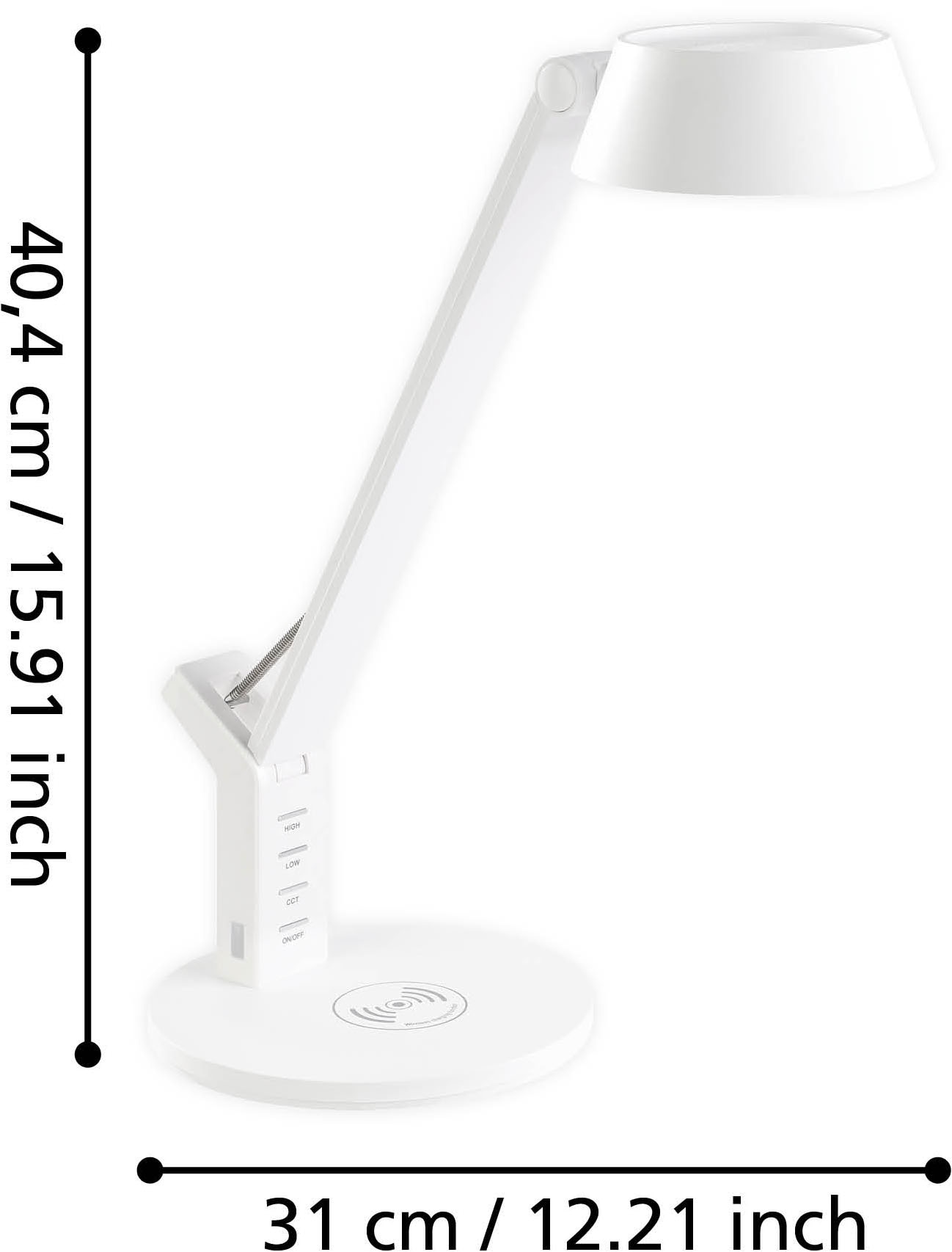 EGLO Tischleuchte »BANDERALO Schreibtischleuchte - kabellose Ladefunktion« LED-Modul 1 Stk. warmweiß - kaltweiß Tischleuchte - 4,8W - warmweiß - kaltweiß, Induktionsladefläche, CCT