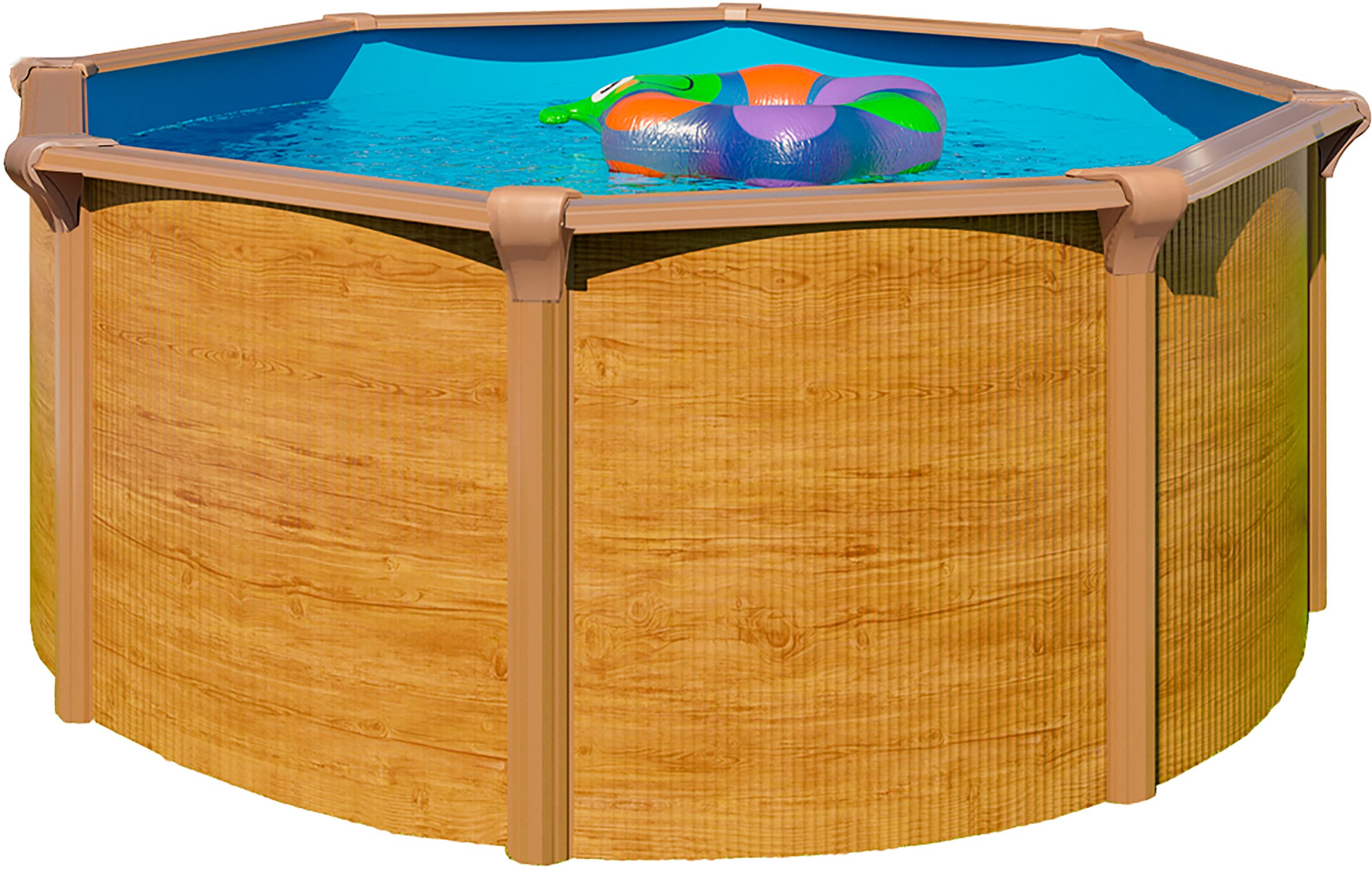 KWAD Rundpool "Green line Evolution" 3,6x1,32 wood Folie in blau, sand oder grau erhältlich