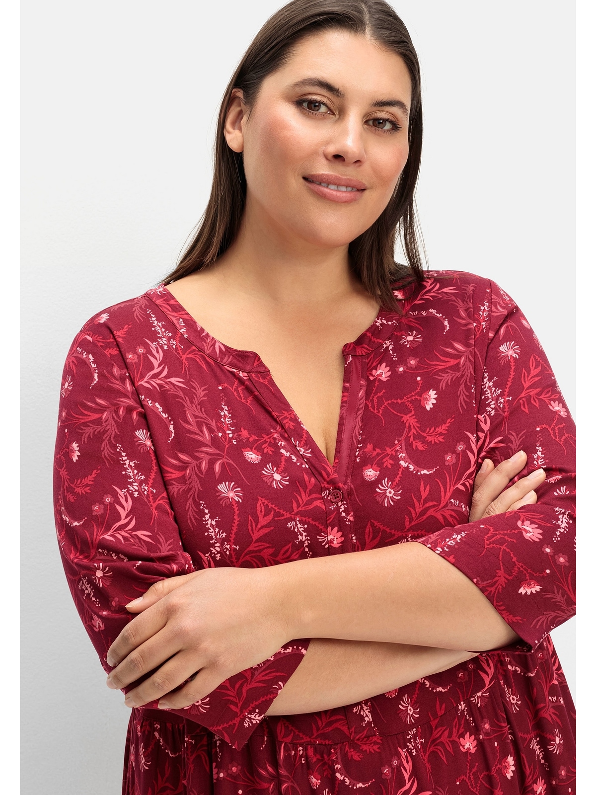 Sheego A-Linien-Kleid »Große Größen«, mit 3/4-Ärmeln
