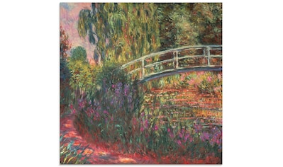 Glasbild »Japanische Brücke im Garten von Giverney«, Garten, (1 St.)