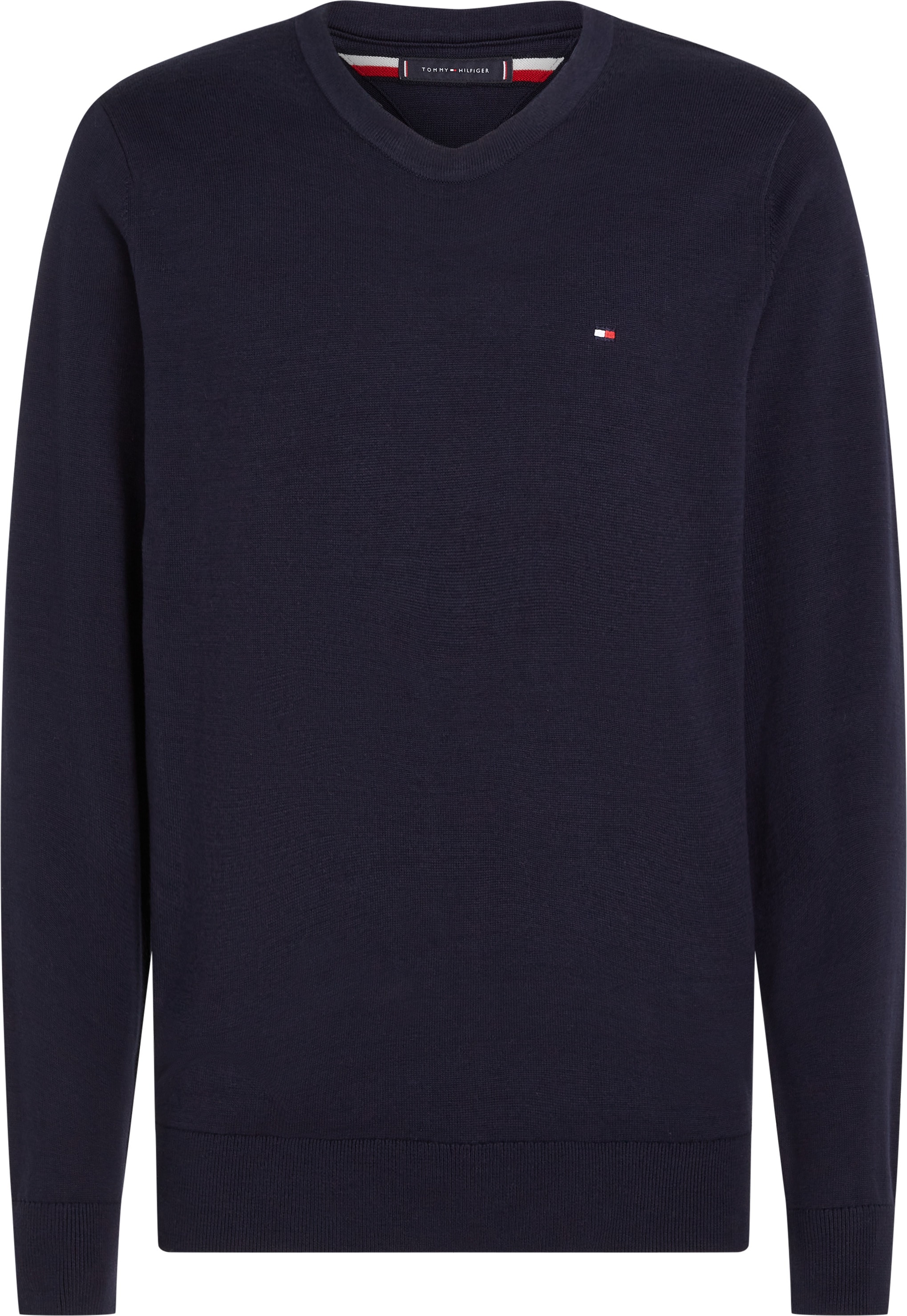 Tommy Hilfiger Big & Tall Rundhalspullover »BT-ESSENTIAL COTTON CREW NECK-B«, in Großen Größen, Logostickerei