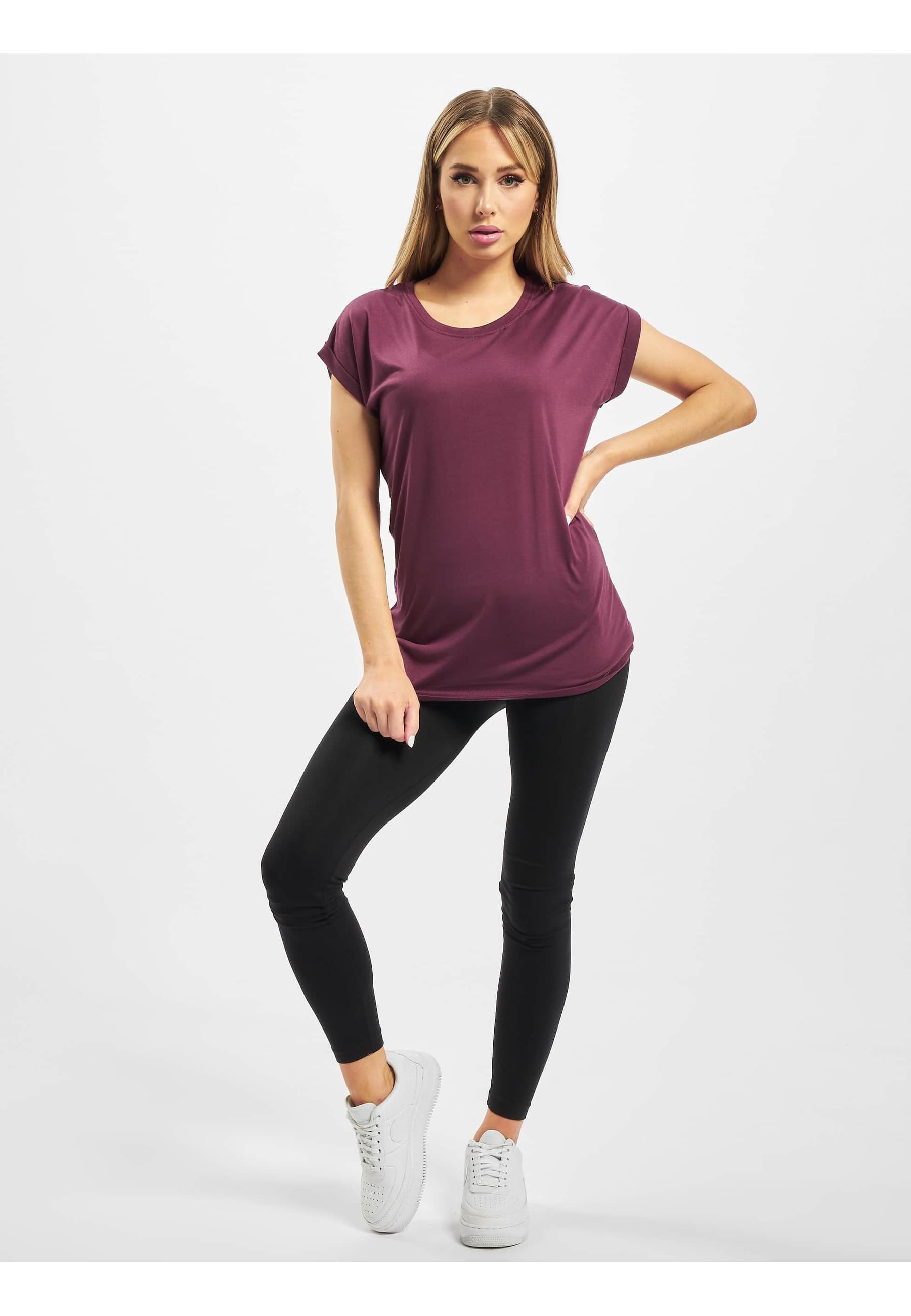 DEF T-Shirt »DEF Damen DEF Giorgia T-Shirt Burgundy«, (1 tlg.)