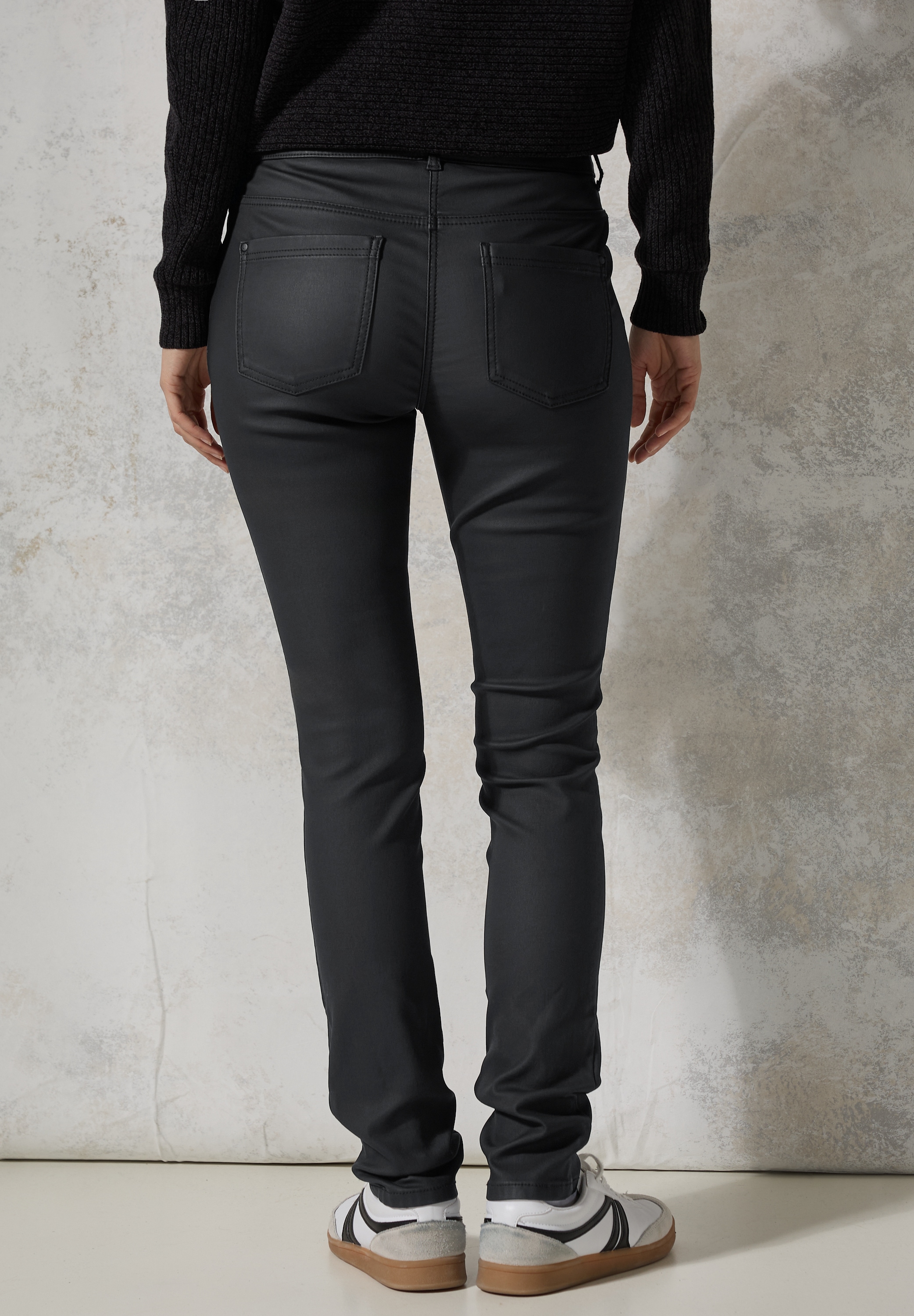 STREET ONE Lederimitathose, High Waist