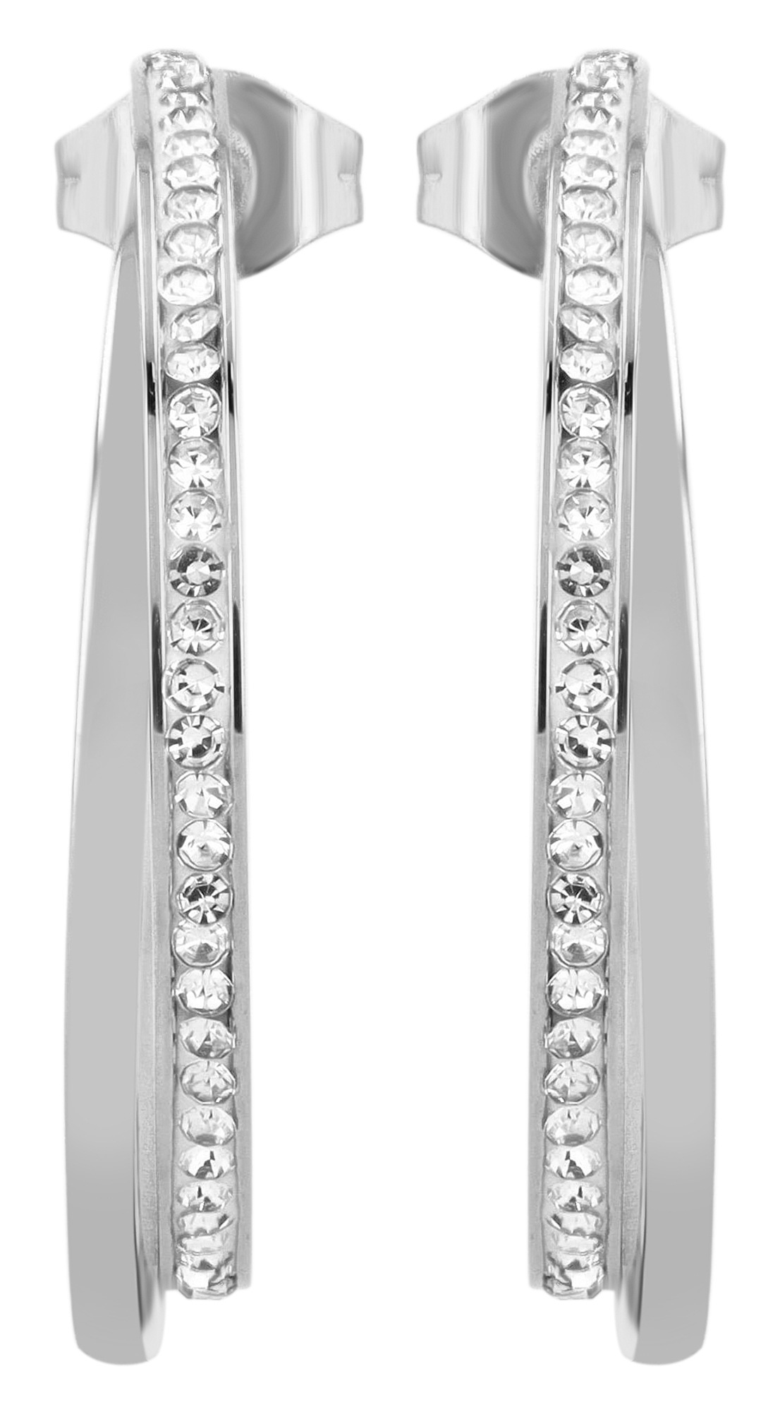 Adelia´s Paar Ohrhänger "Damen Ohrringe aus Edelstahl mit Strass Steinchen" günstig online kaufen