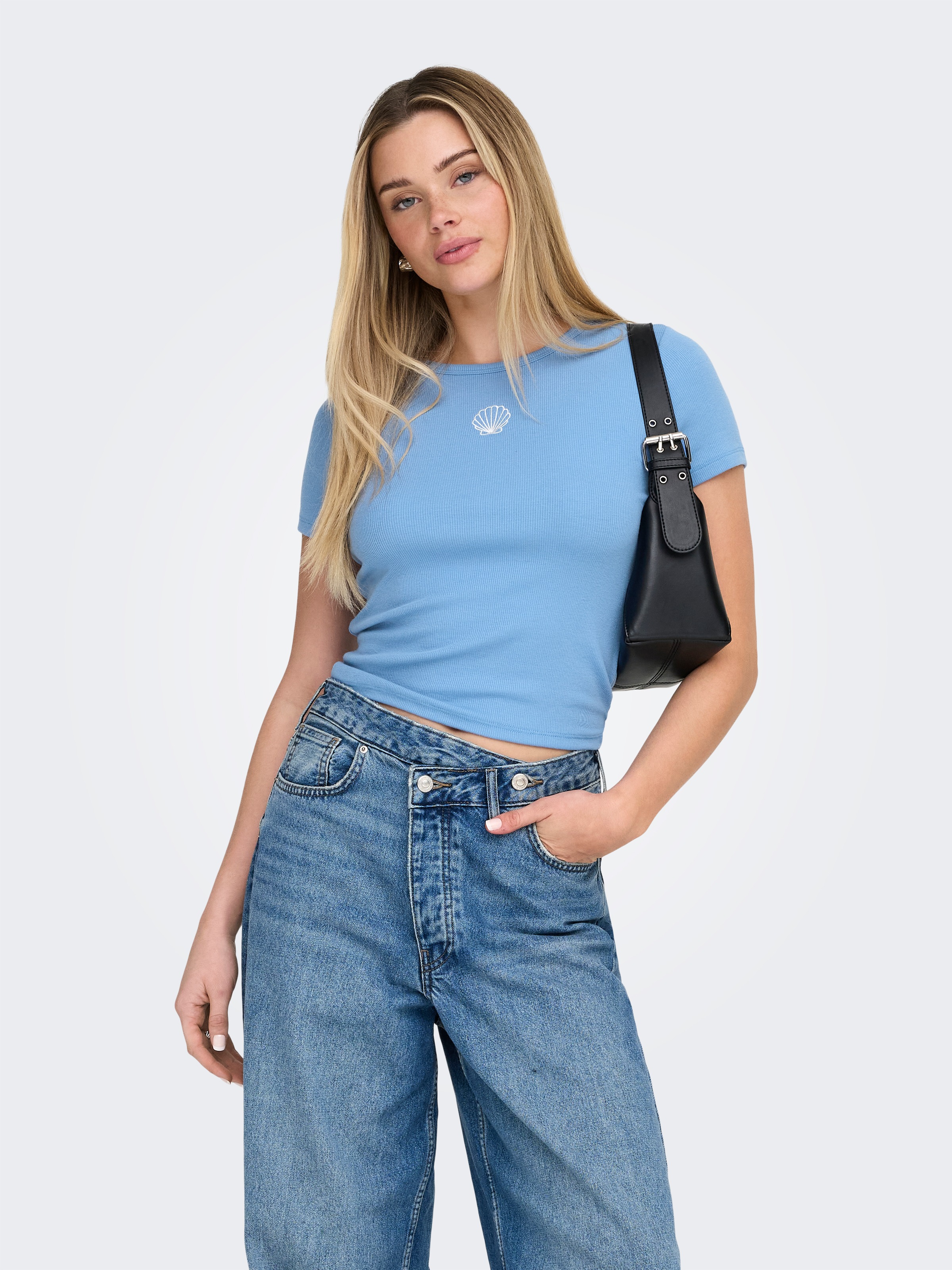 ONLY Kurzarmshirt "ONLELVA JUNE EMB S/S TEE JRS NOOS" günstig online kaufen