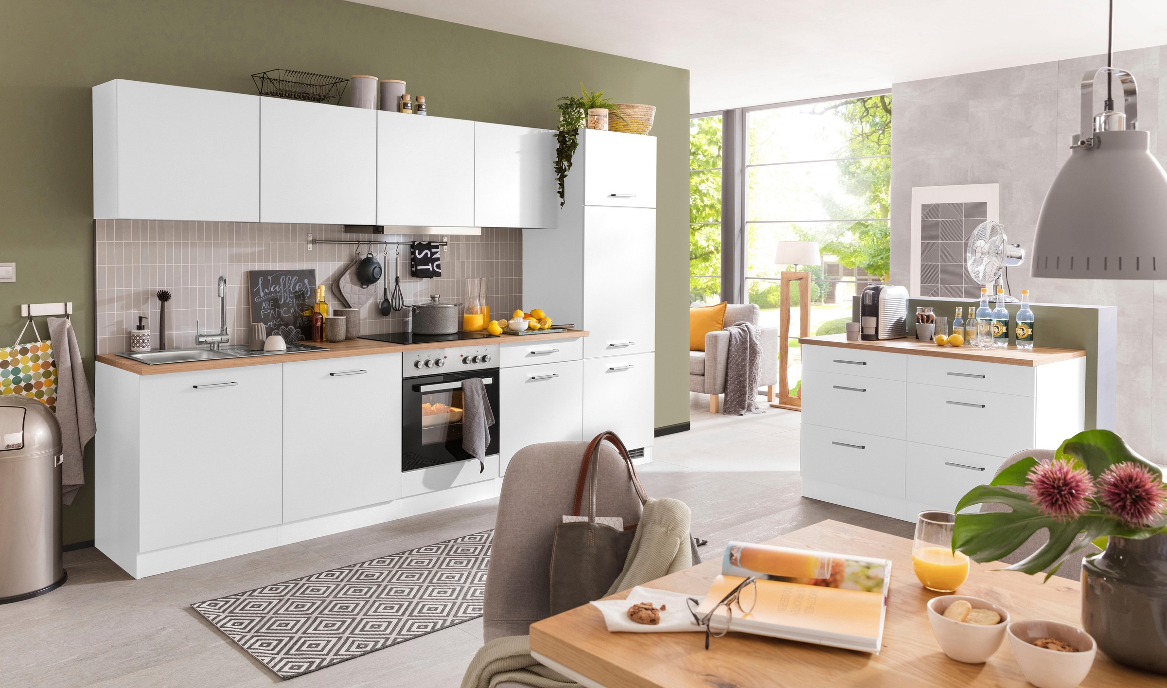 KOCHSTATION Küchenzeile "KS-Kehl", mit E-Geräten, Breite 330 cm, inkl. Kühl günstig online kaufen