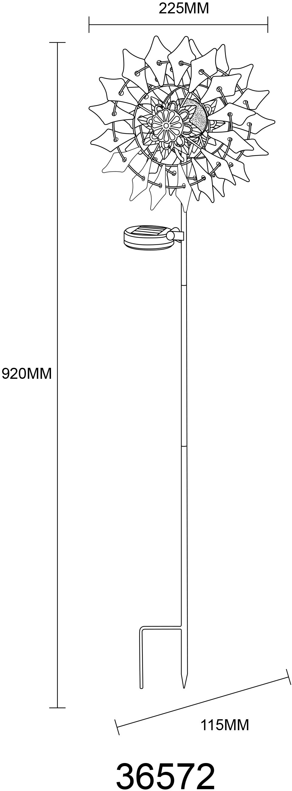 GLOBO LIGHTING LED Solarleuchte »SOLARLEUCHTE METALL GOLDFARBEN PATINIERT, 1XLED« LED-Modul 1 Stk. Warmweiß