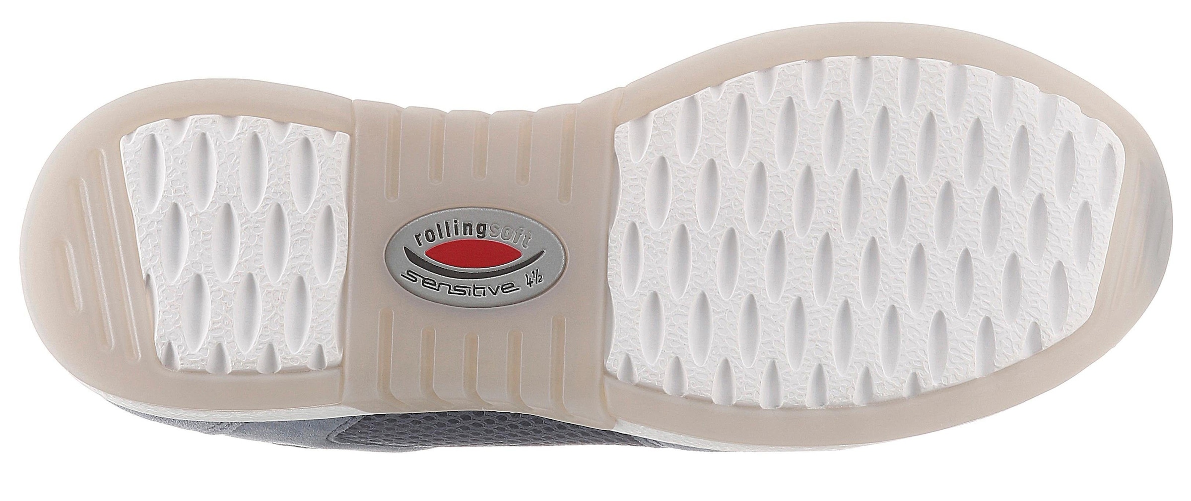 Gabor Rollingsoft Keilsneaker, im sommerlichem Materialmix, Freizeitschuh, Halbschuh, Schnürschuh