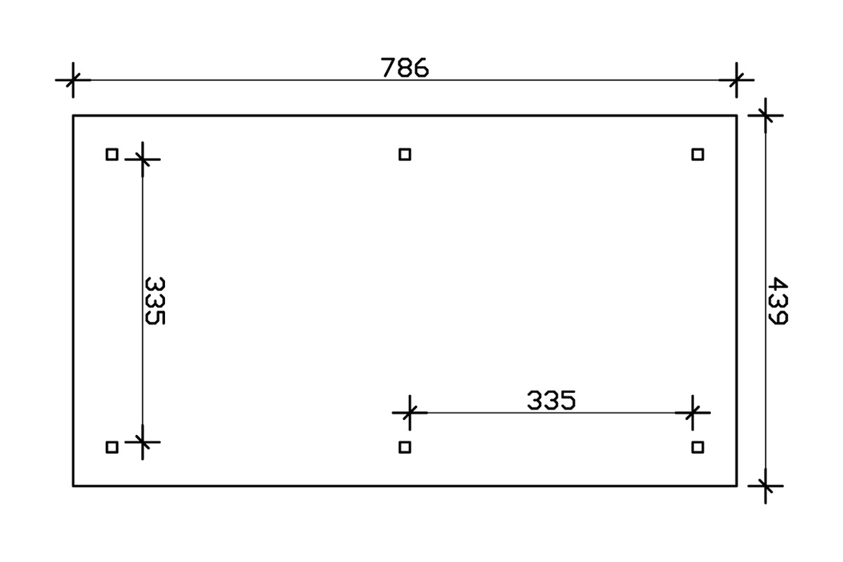 Skanholz Einzelcarport »Taunus«, 335 cm, dunkelgrau