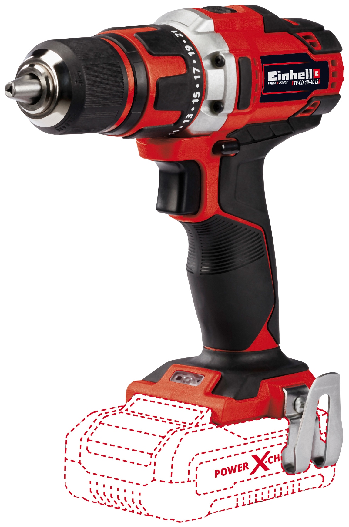 Einhell Akku-Bohrschrauber »TE-CD 18/40 Li-Solo«, Power X-Change, ohne Akku und Ladegerät