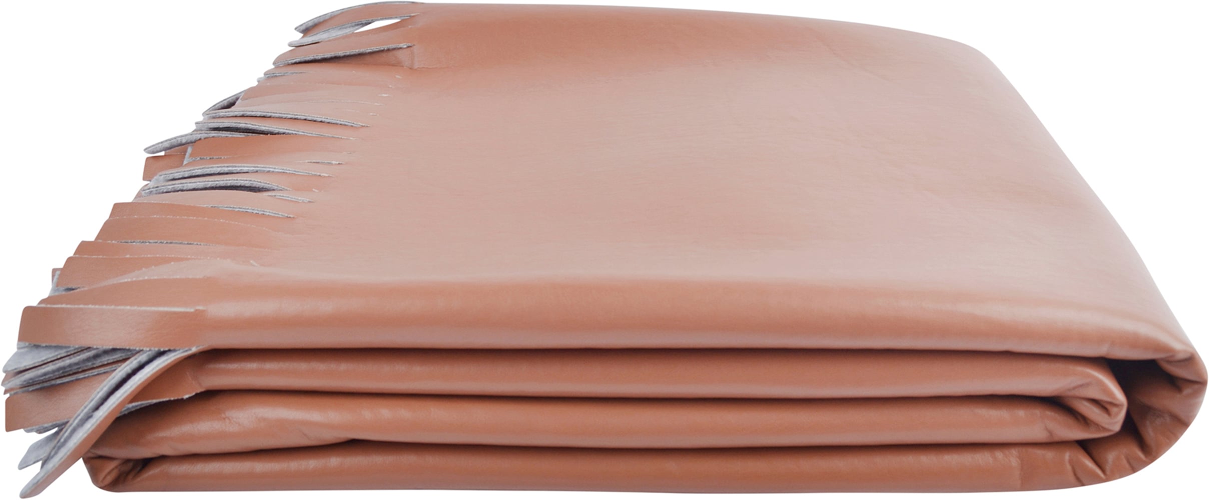 ZOEPPRITZ1828 Wohndecke "Soft-Vegan Fringe" edle Doubleface Kunstlederdecke