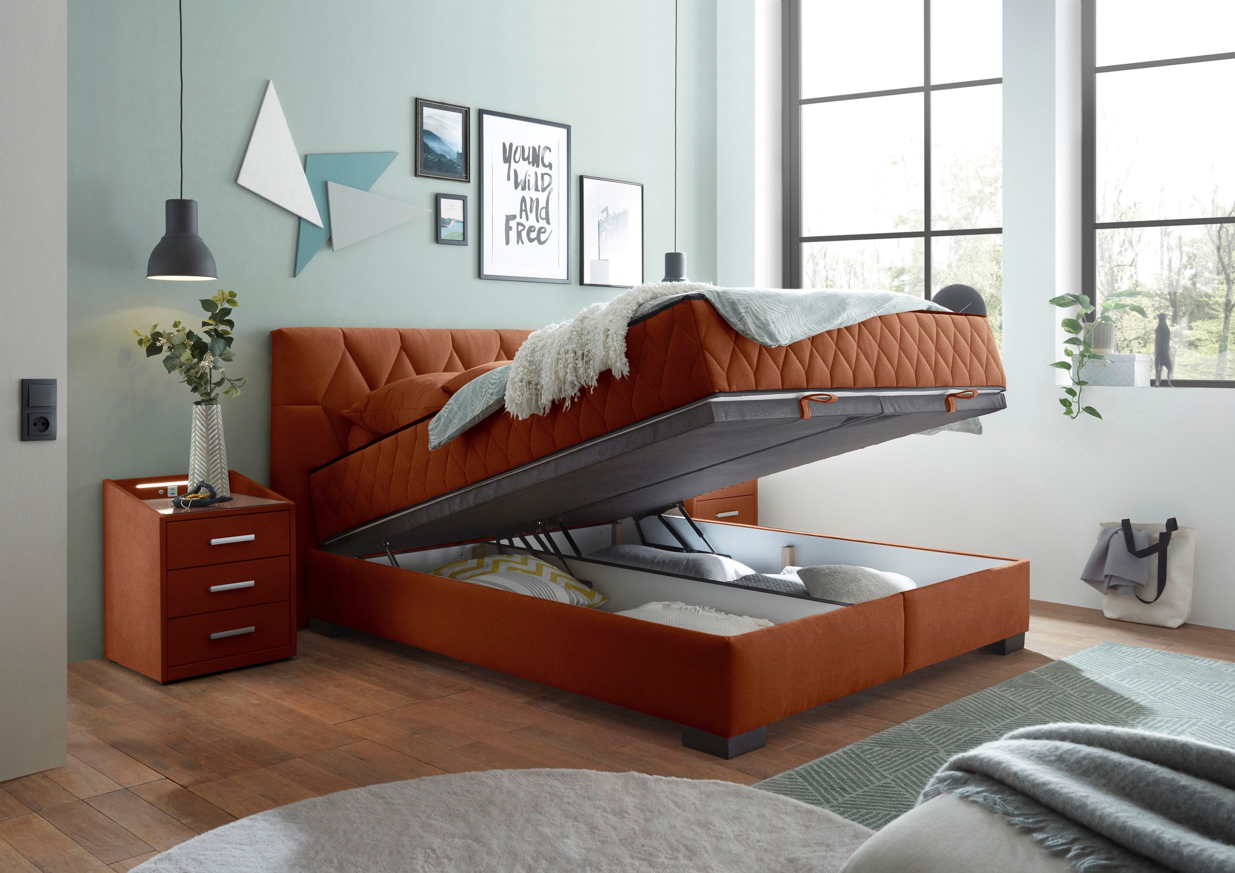 ED EXCITING DESIGN Boxbett »Nagol«, mit Bettkasten, mit Wendematratze, erhältlich in verschiedenen Breiten