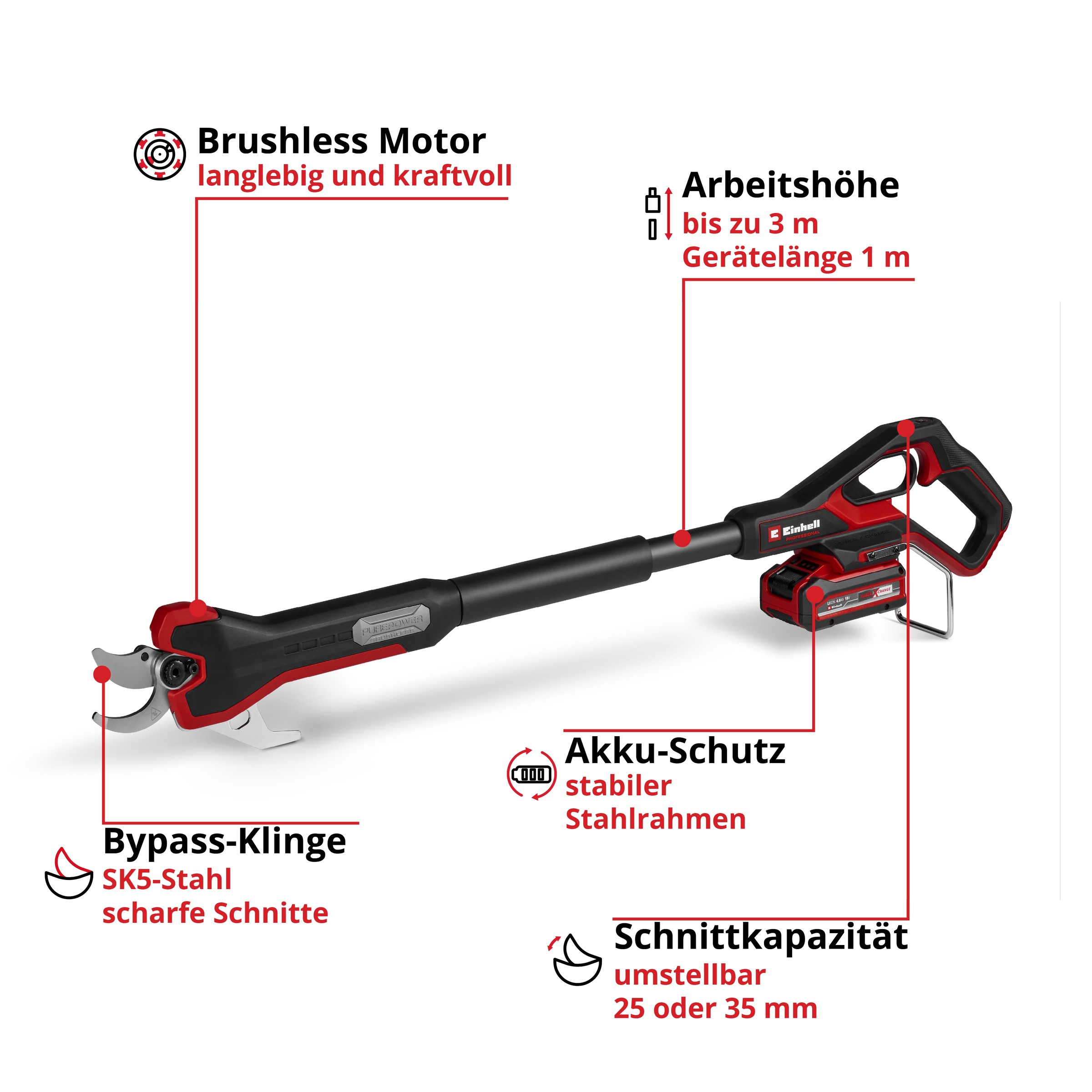 Einhell Akku-Astschere »GP-LS 18/35 Li BL-Solo« ()  ohne Akku und Ladegerät