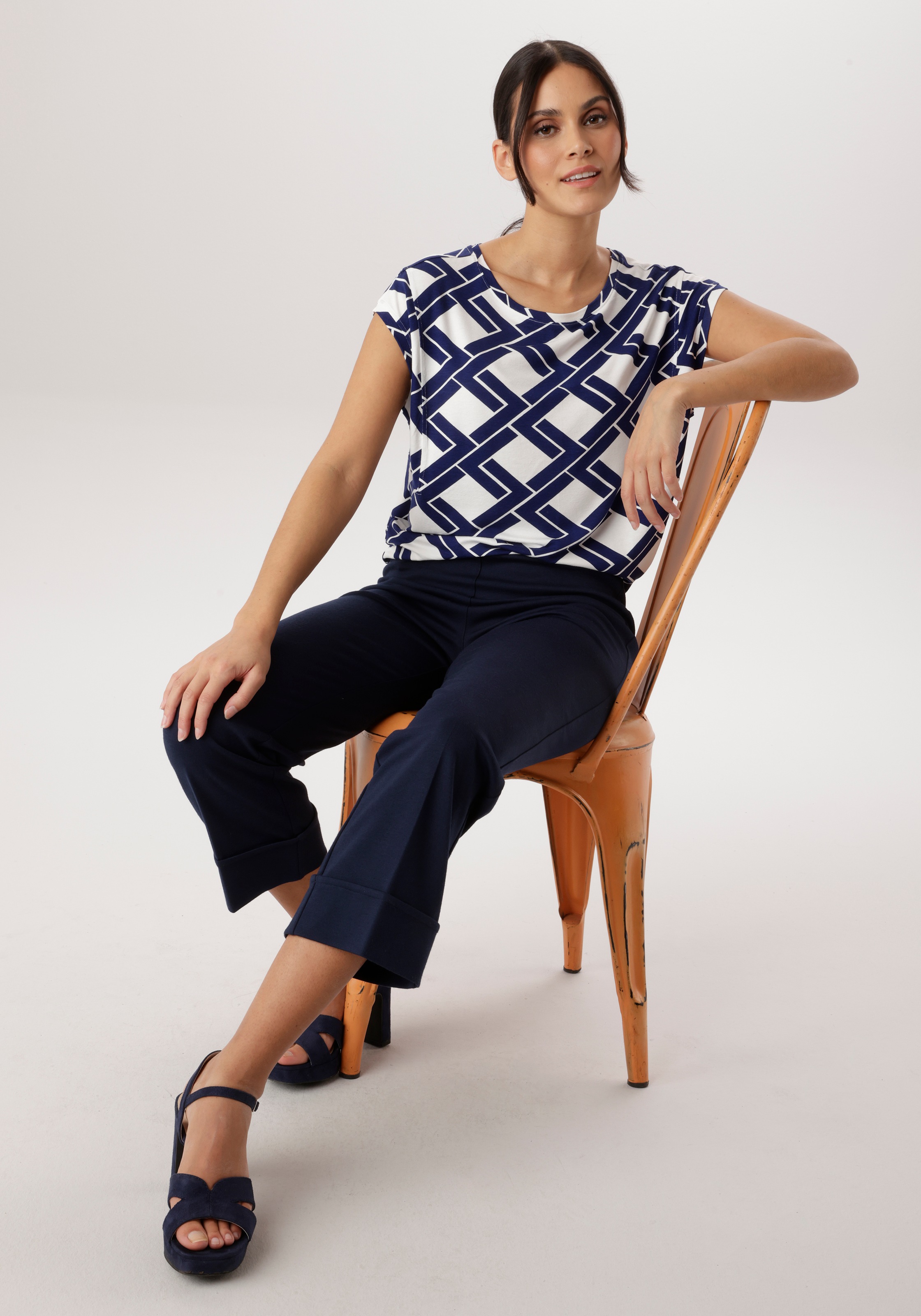 Aniston SELECTED Schlupfhose  breiten, fixierten Umschlag am Saum - NEUE KOLLEKTION