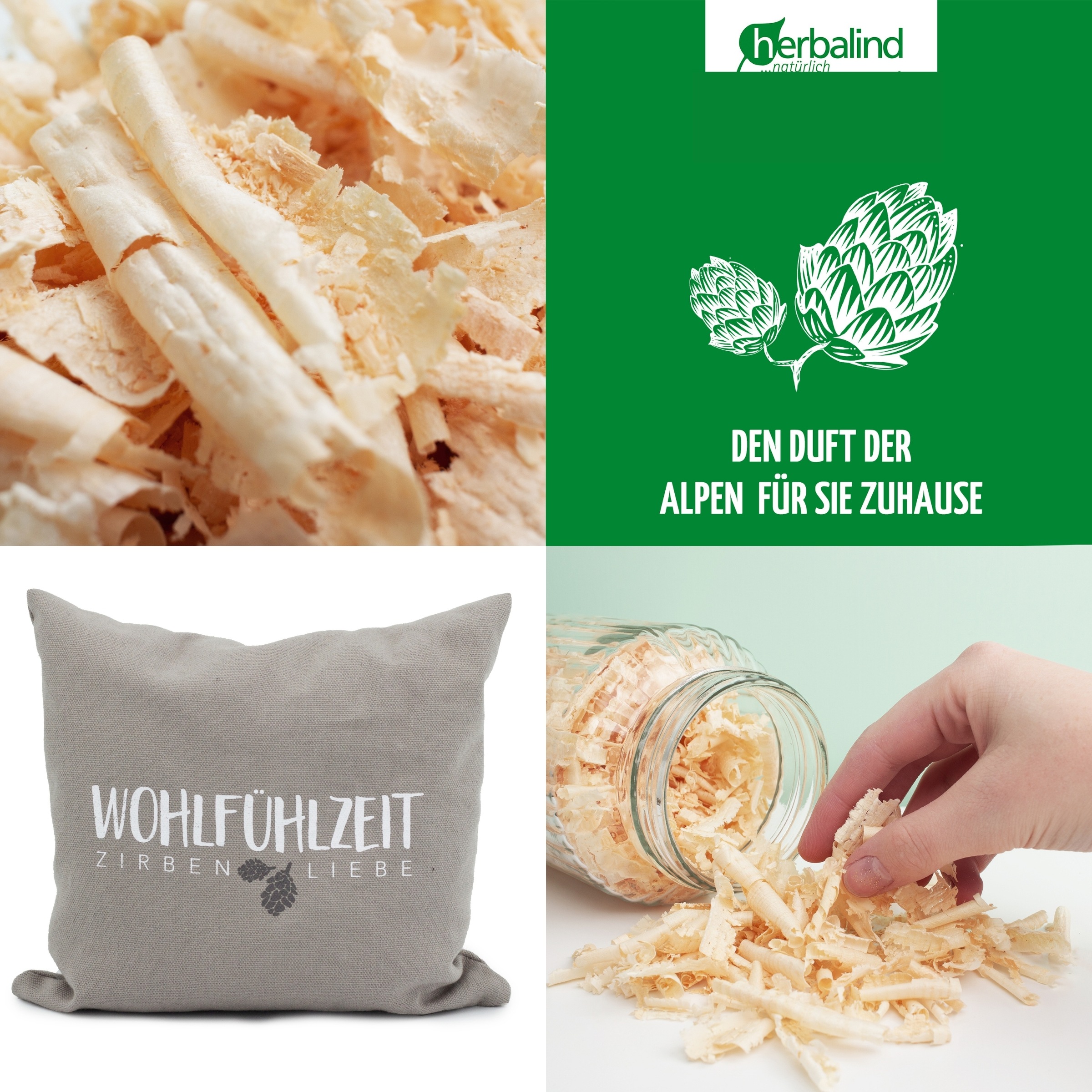 herbalind Zirbenkissen "Zirbenkissen, Kissen in 25x25cm und 40x40cm" Gefüll günstig online kaufen