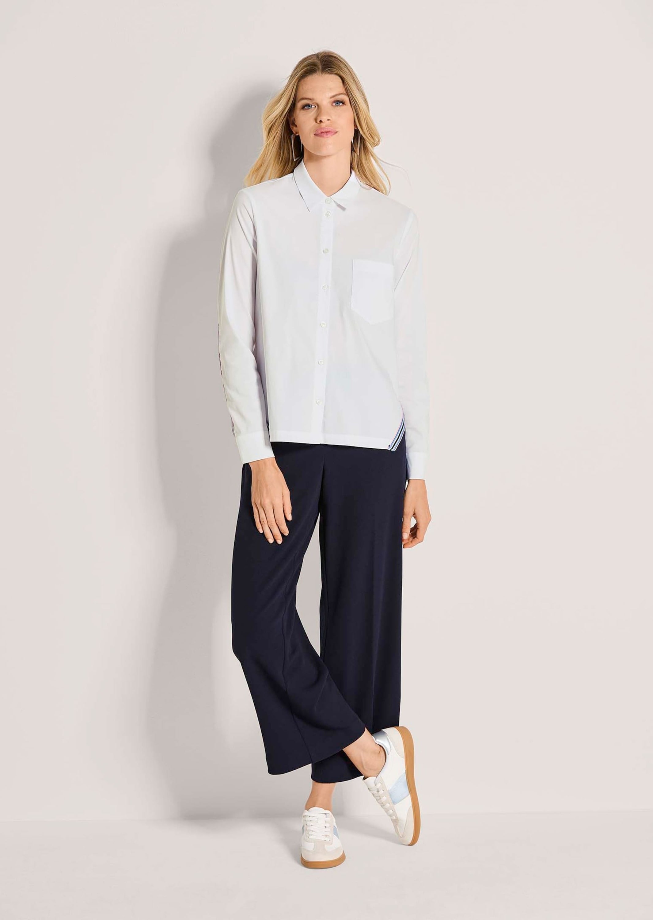 MADELEINE Langarmbluse »Hemdbluse Baumwollbluse mit Kontrastdetails«