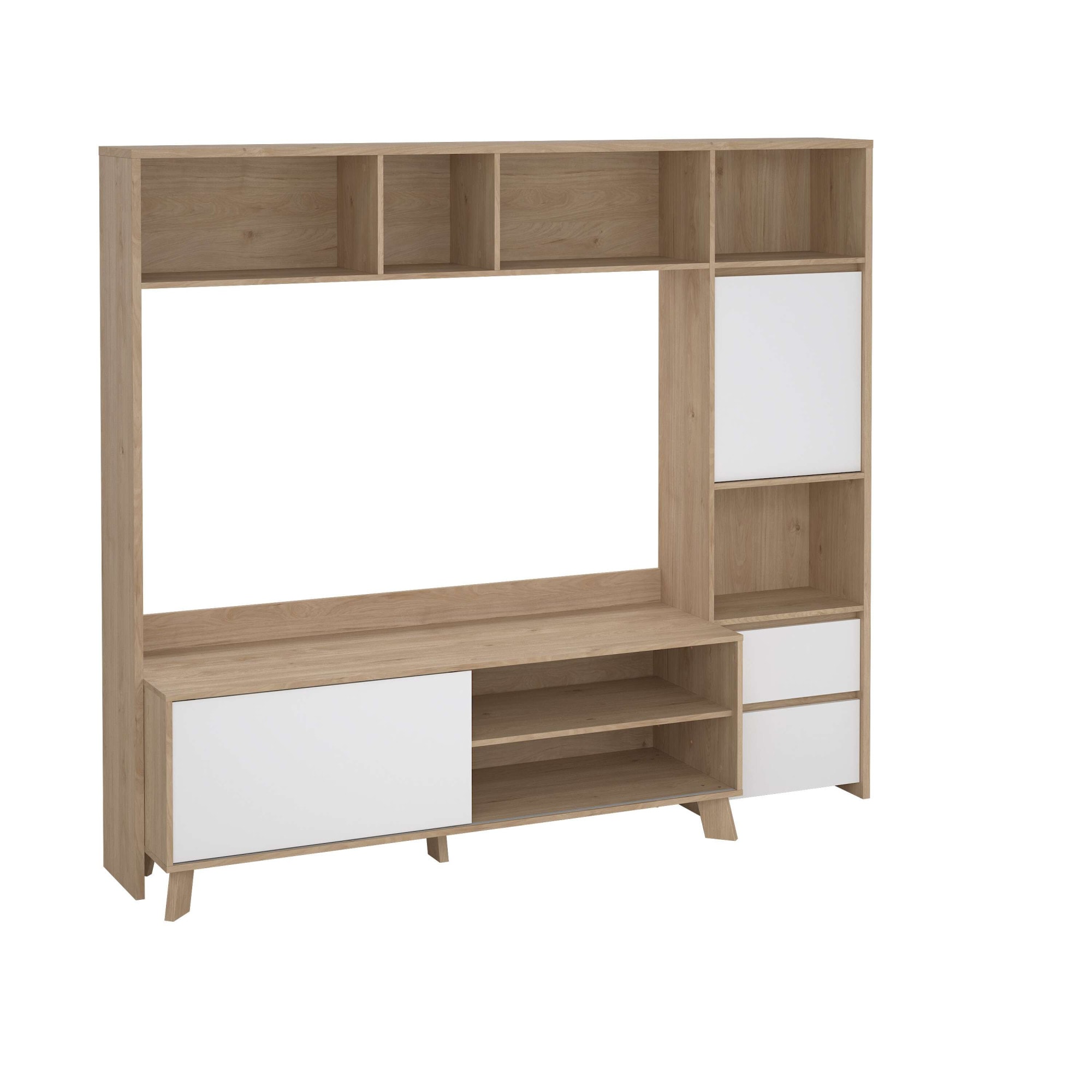 INOSIGN Wohnwand "Next, TV-Wand, TV-Möbel, Wohnwand, Sideboard", mit Schiebetür und 2 Schubladen, Breite 209 cm, Höhe 18